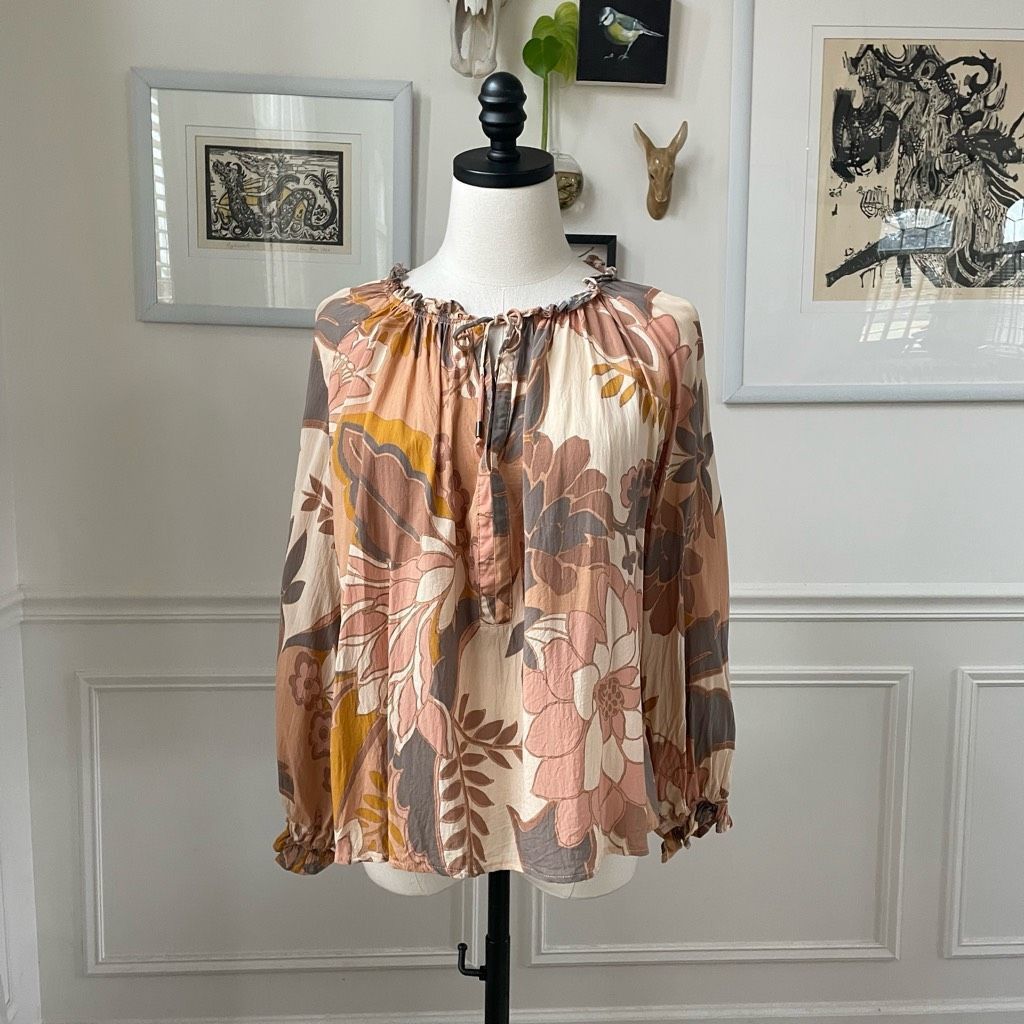 Other Vici Tomar Floral Peasant Top Terracotta Mocha Ivory S Size S / US 4 / IT 40 - 1 Thumbnail