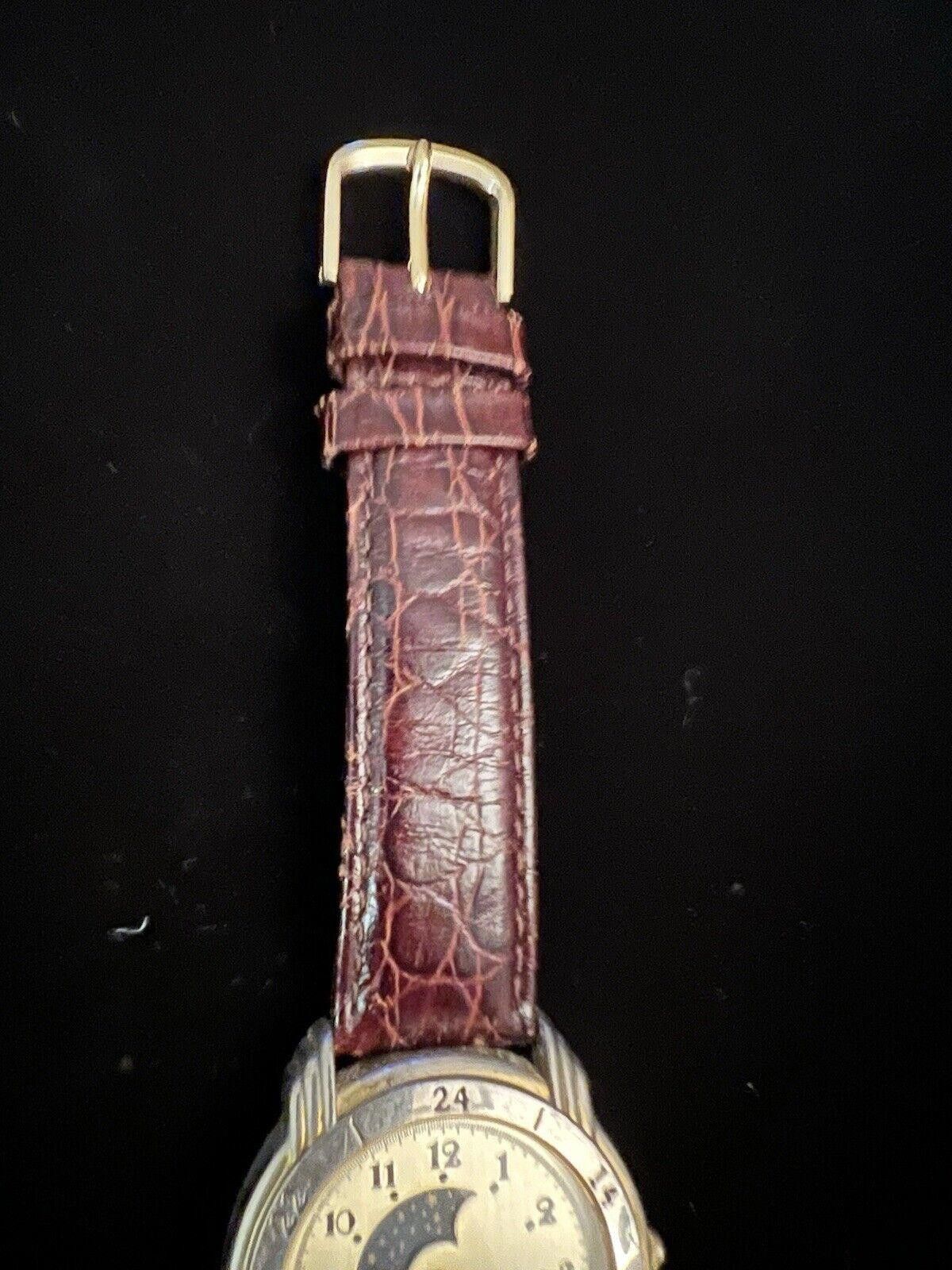 Designer Vintage Gitano Moon Phase Analog Watch New Battery Size ONE SIZE - 3 Thumbnail