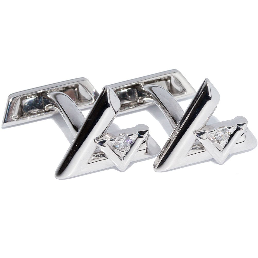 Louis Vuitton Louis Vuitton Louis Vuitton LV Volt One Au750 White Gold Cufflinks Metal Cufflinks Q97163 Size ONE SIZE - 1 Thumbnail