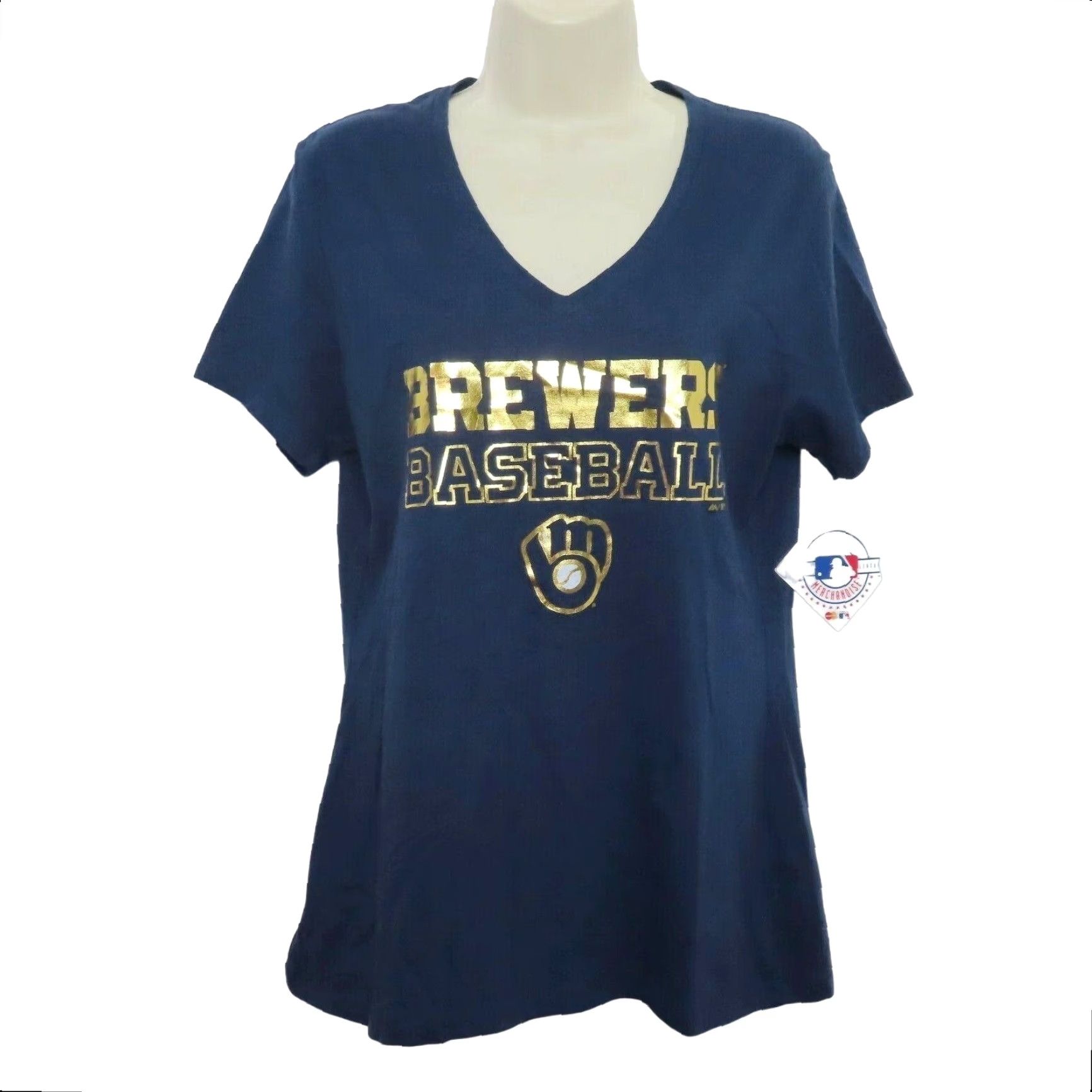 Vintage Majestic Womens Medium Milwaukee Brewers Baseball Short Sleeve T Shirt Top NEW Size M / US 6-8 / IT 42-44 - 8 Thumbnail