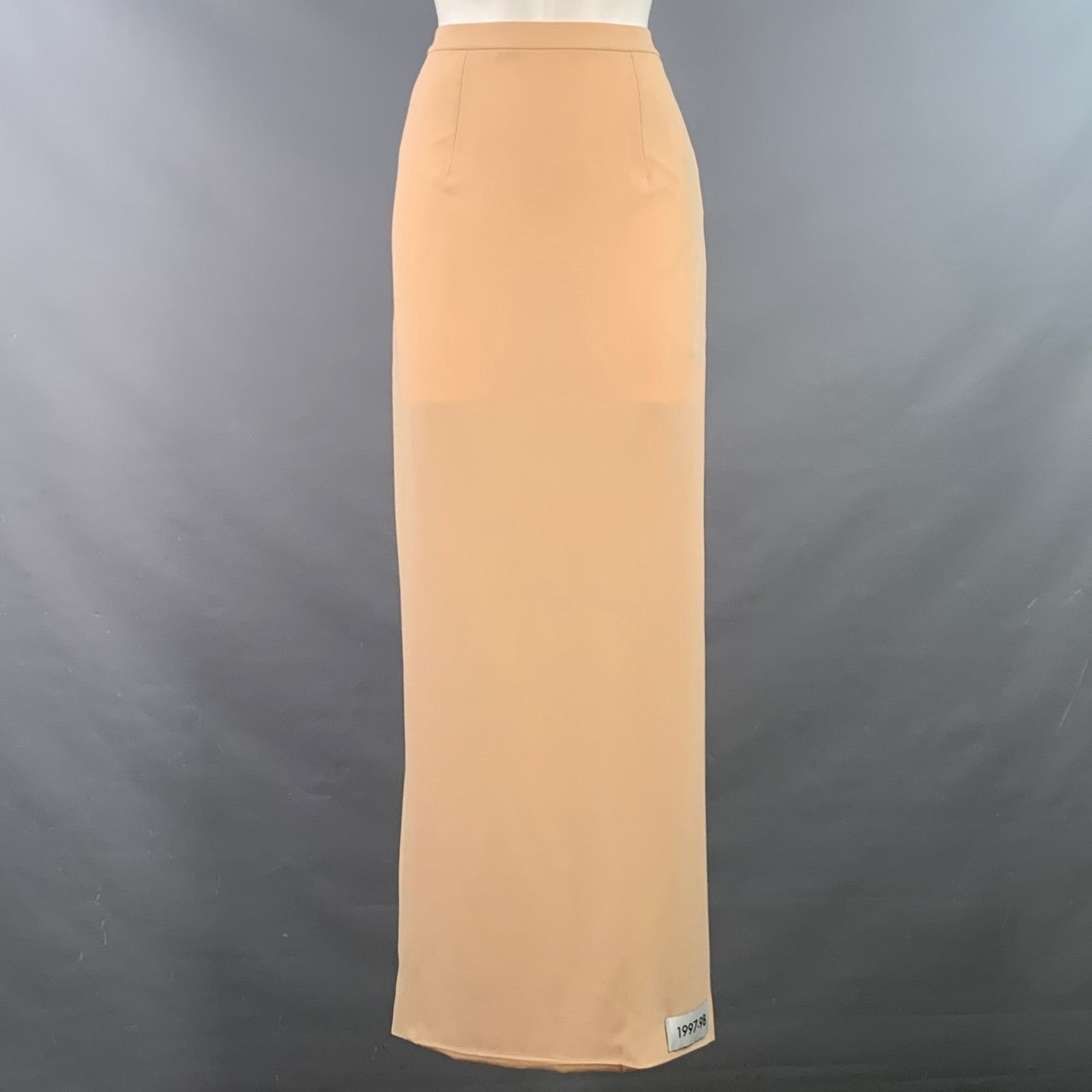 Dolce & Gabbana SS23 1997-98 Re-issue 6 Beige Silk Blend Pencil Long Skirt Size 28" / US 6 / IT 42 - 1 Thumbnail