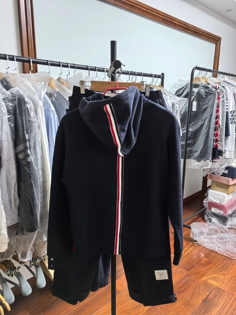 Thom Browne Thom Browne size2 A striped hoodie with a ribbon on the bac Size US M / EU 48-50 / 2 - 1 Thumbnail