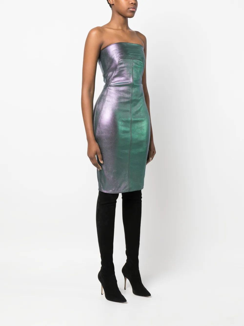 Rick Owens o1y0126 Mini Dress in Multicolor Size S / US 4 / IT 40 - 2 Thumbnail