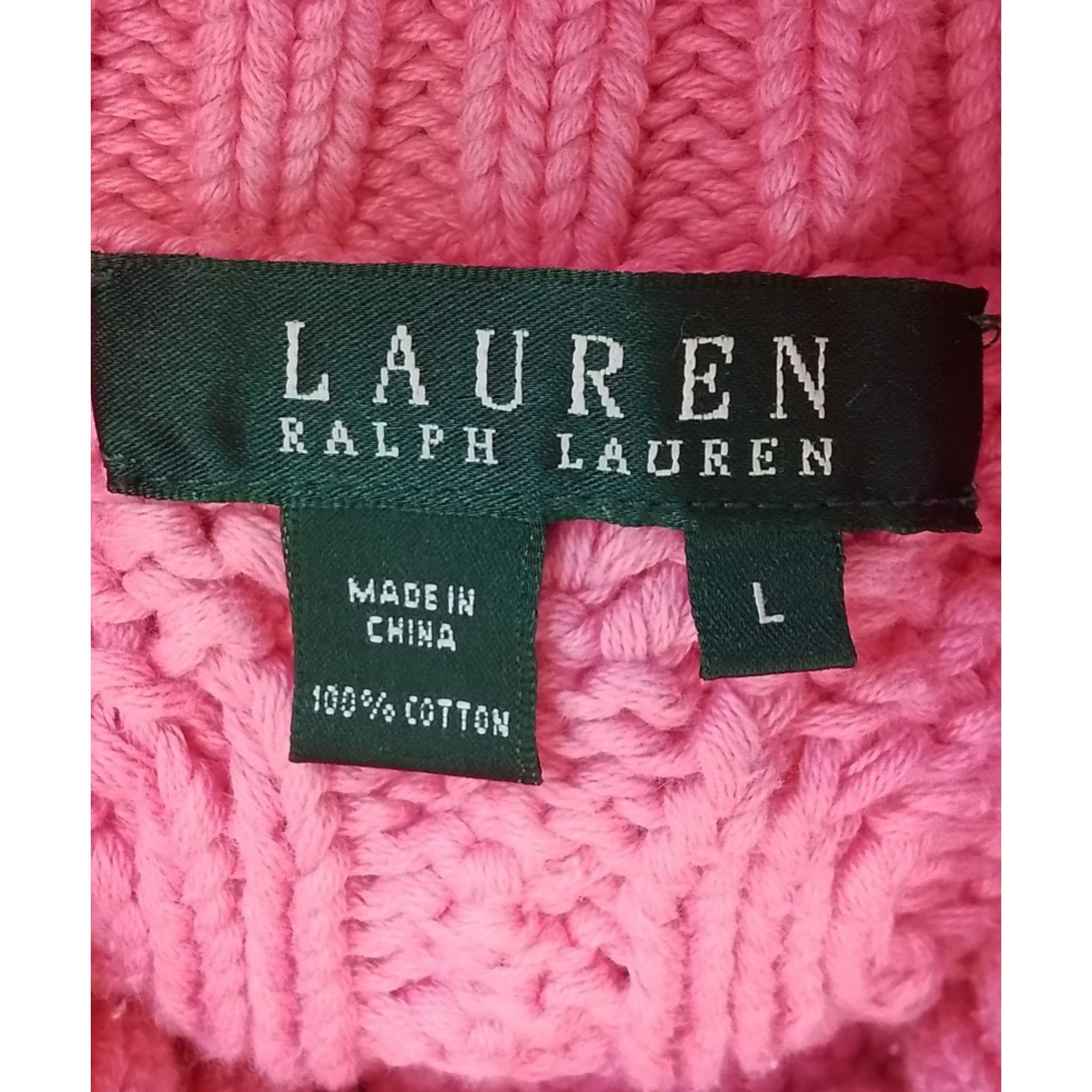Ralph Lauren Lauren by Ralph Lauren Sweater Women's L Pink Cable knit Size L / US 10 / IT 46 - 7 Thumbnail