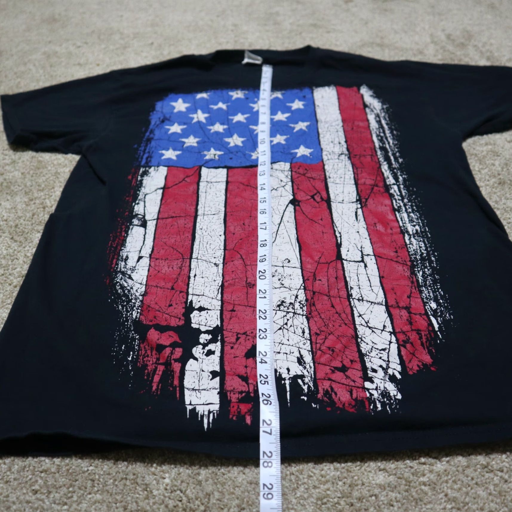 Fruit Of The Loom Nike Shirt Mens L Black American Flag USA Pride Patriotic Gift Short Sleeve Crewneck Tee Size US 33 - 6 Thumbnail