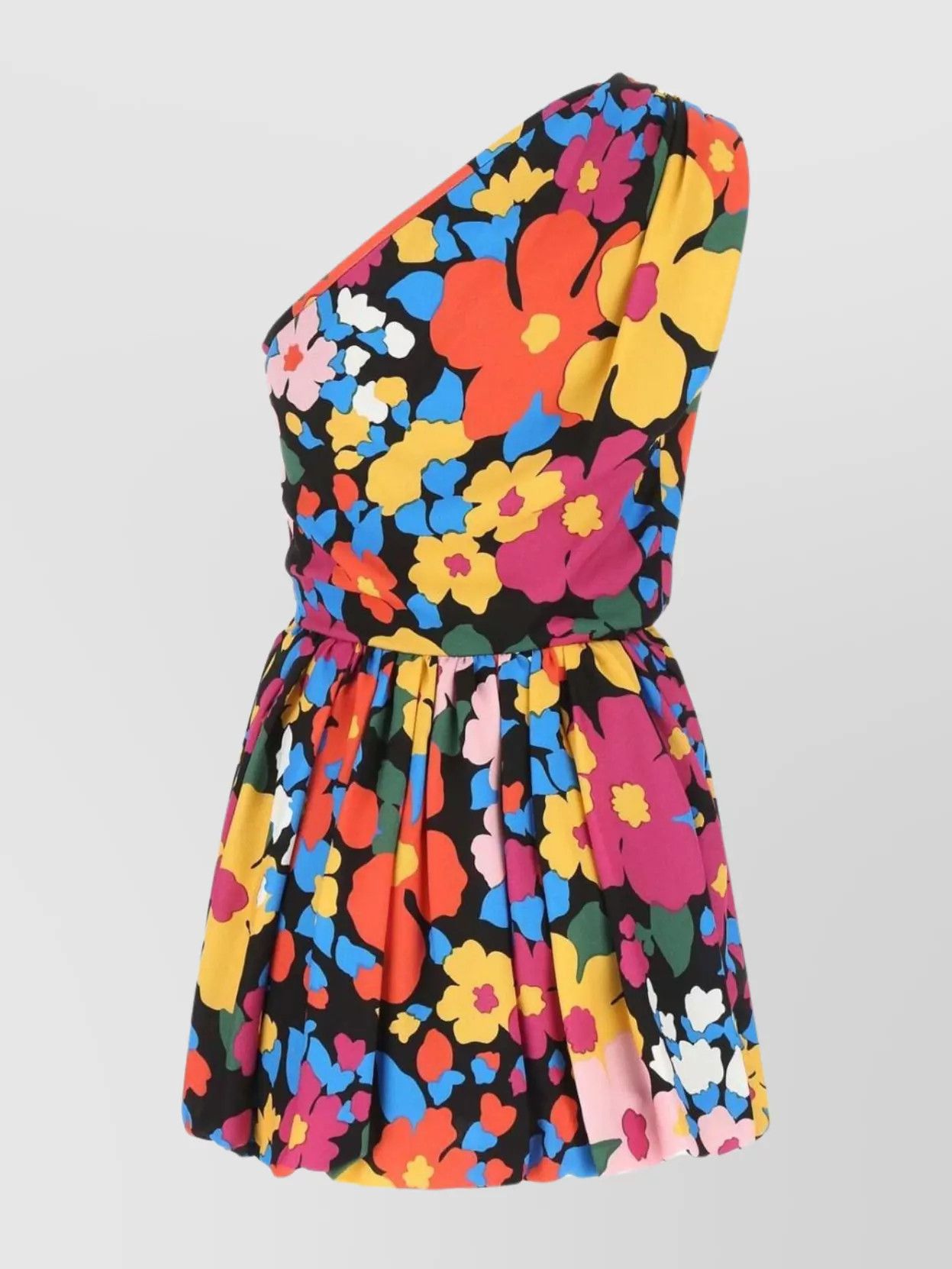 Saint Laurent Paris o1y0126 One-Shoulder Mini Dress in Multicolor Size M / US 6-8 / IT 42-44 - 2 Thumbnail