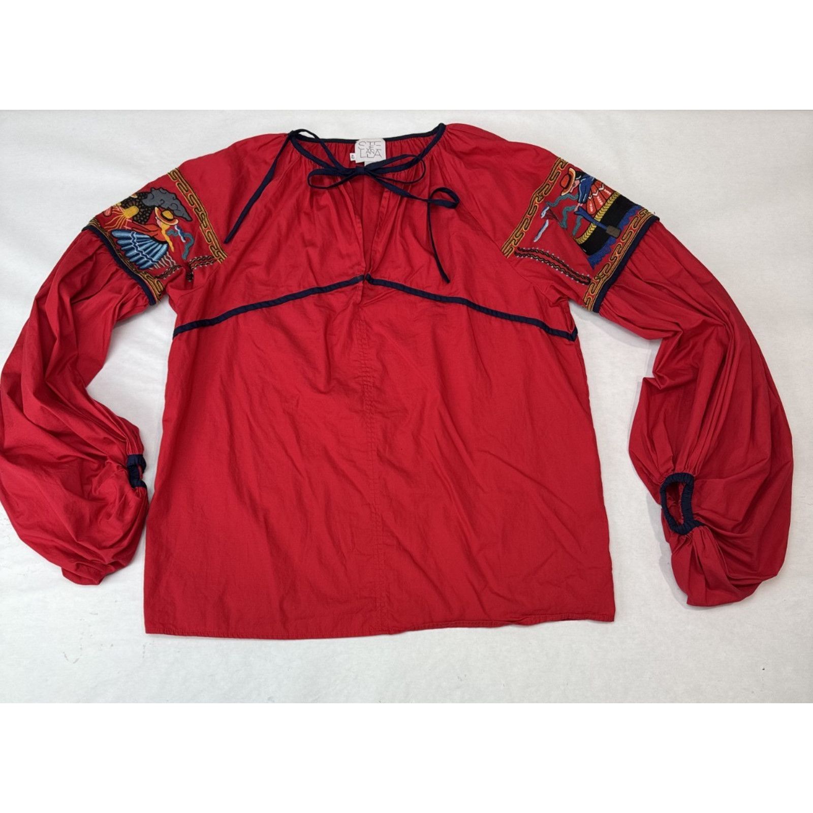 Other Rare Stella Jean Italy Runway Folk Art Balloon Sleeve Top 42 Size M / US 6-8 / IT 42-44 - 3 Thumbnail