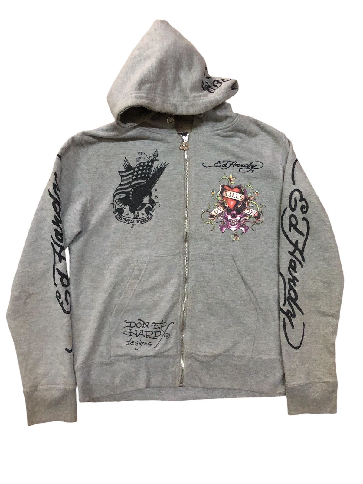 Ed Hardy Ed Hardy Hollywood USA LOS ANGELES ZIPPER Hoodie Size US M / EU 48-50 / 2 - 2 Thumbnail