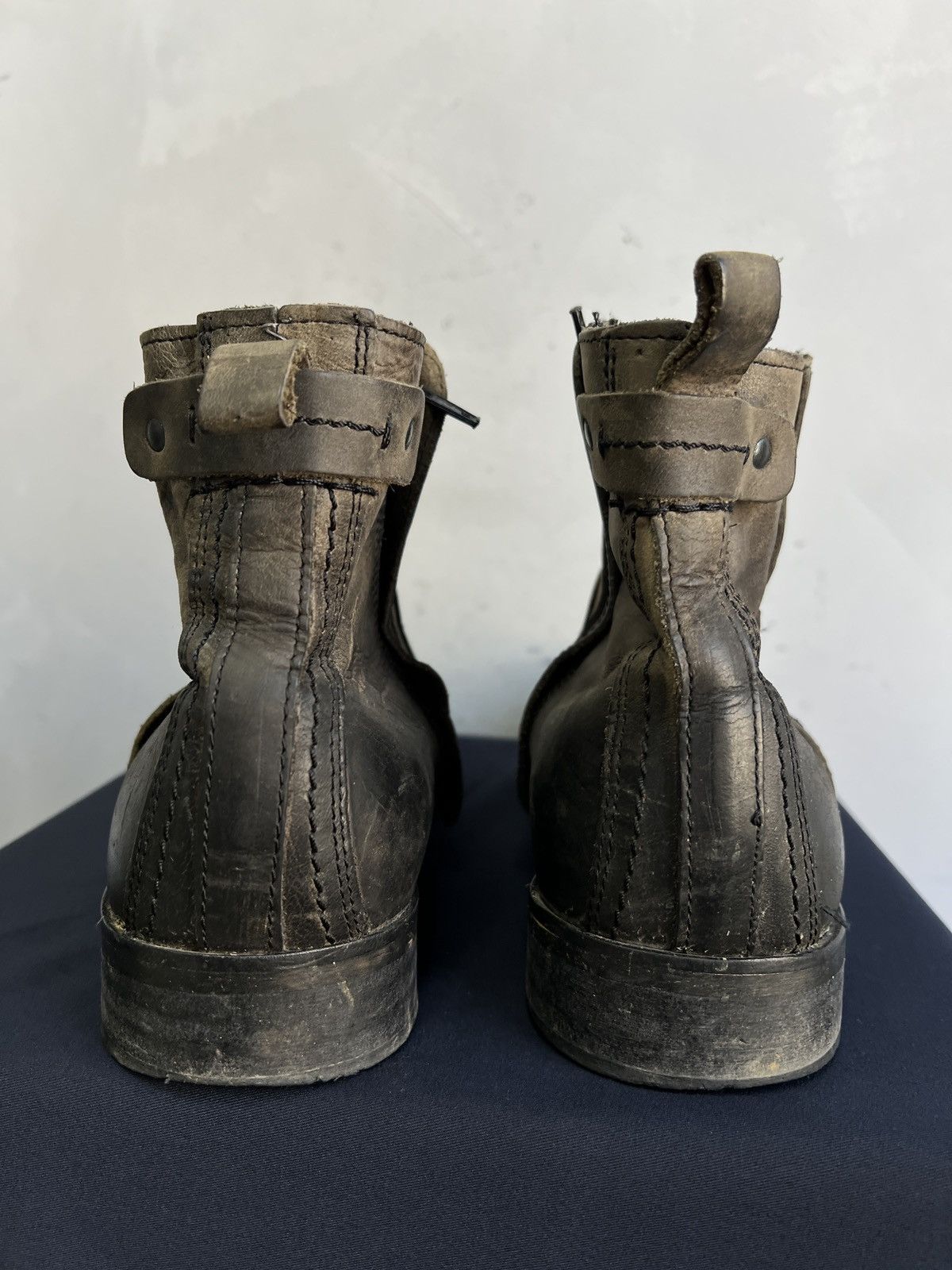 MoMA Avant garde hedi slimane style leather boots y2k archive Size US 10 / EU 43 - 8 Thumbnail
