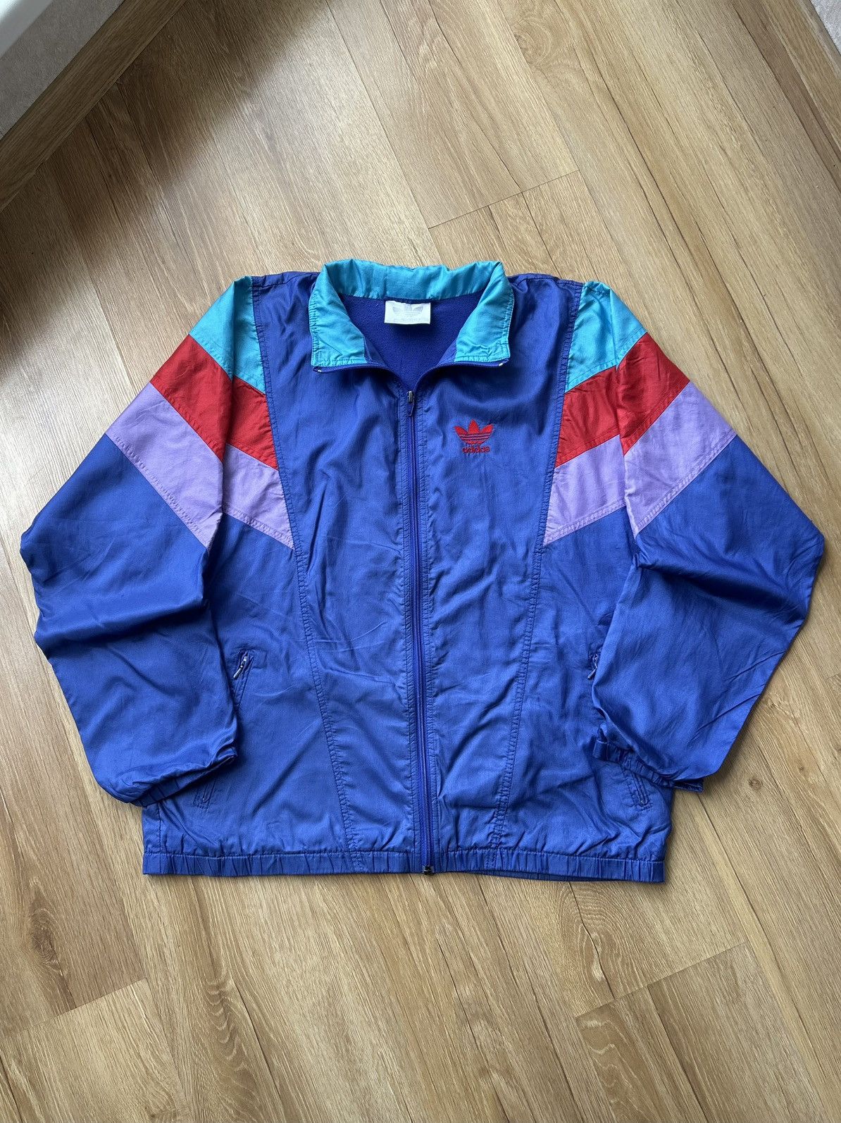 Adidas Vintage 80s Adidas Trefoil Y2K Retro Nylon Track Suit Size US L / EU 52-54 / 3 - 4 Thumbnail