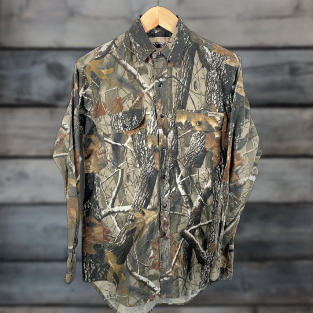 Wrangler Wrangler Pro Gear Camo Flannel Shirt Men's Medium Real Tree Hardwood Camouflage Size US M / EU 48-50 / 2 - 1 Thumbnail