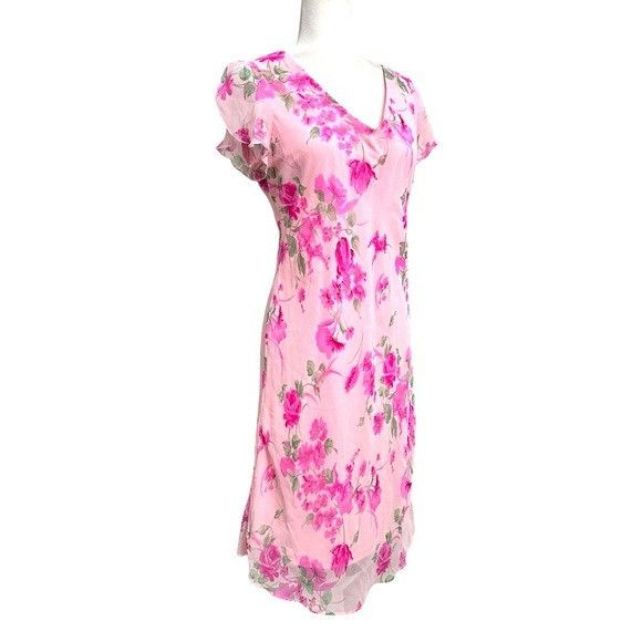 Vintage Vintage DBY 90’s Pink Floral Dress Size M / US 6-8 / IT 42-44 - 1 Thumbnail
