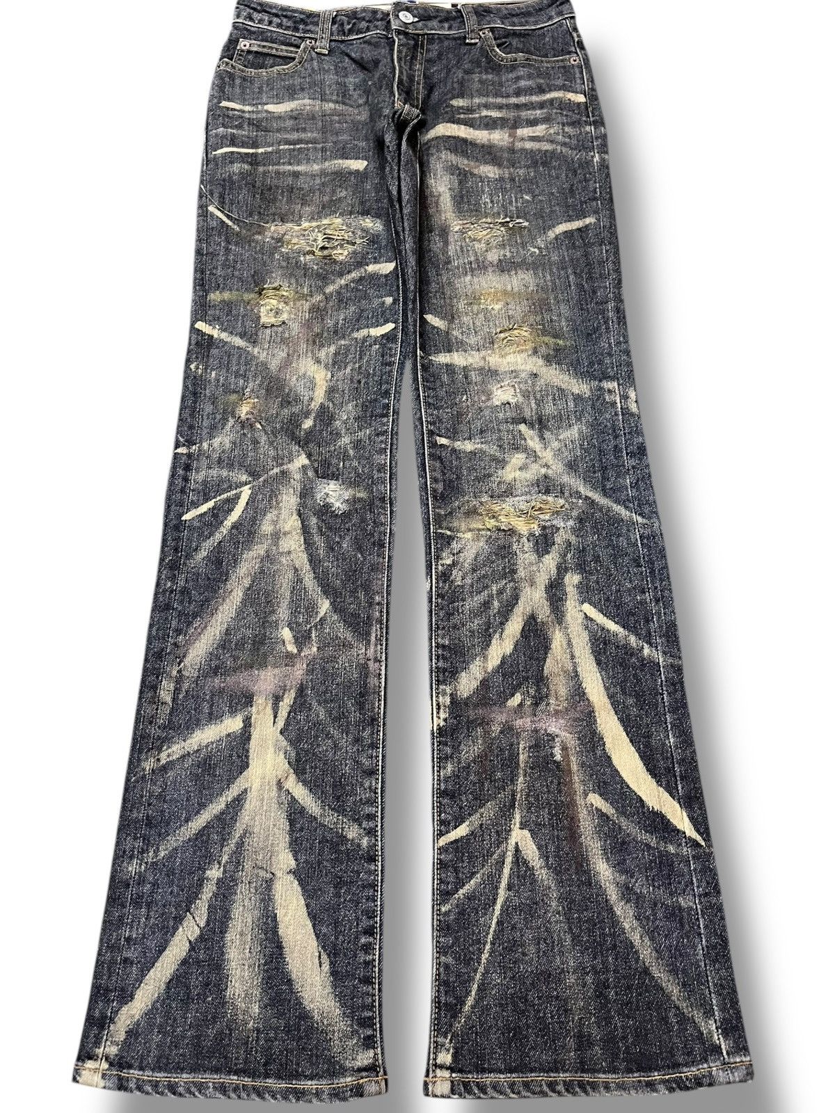 Gap Vintage Gap Bootcut Clawmark Art Distressed Denim Size US 29 - 1 Thumbnail