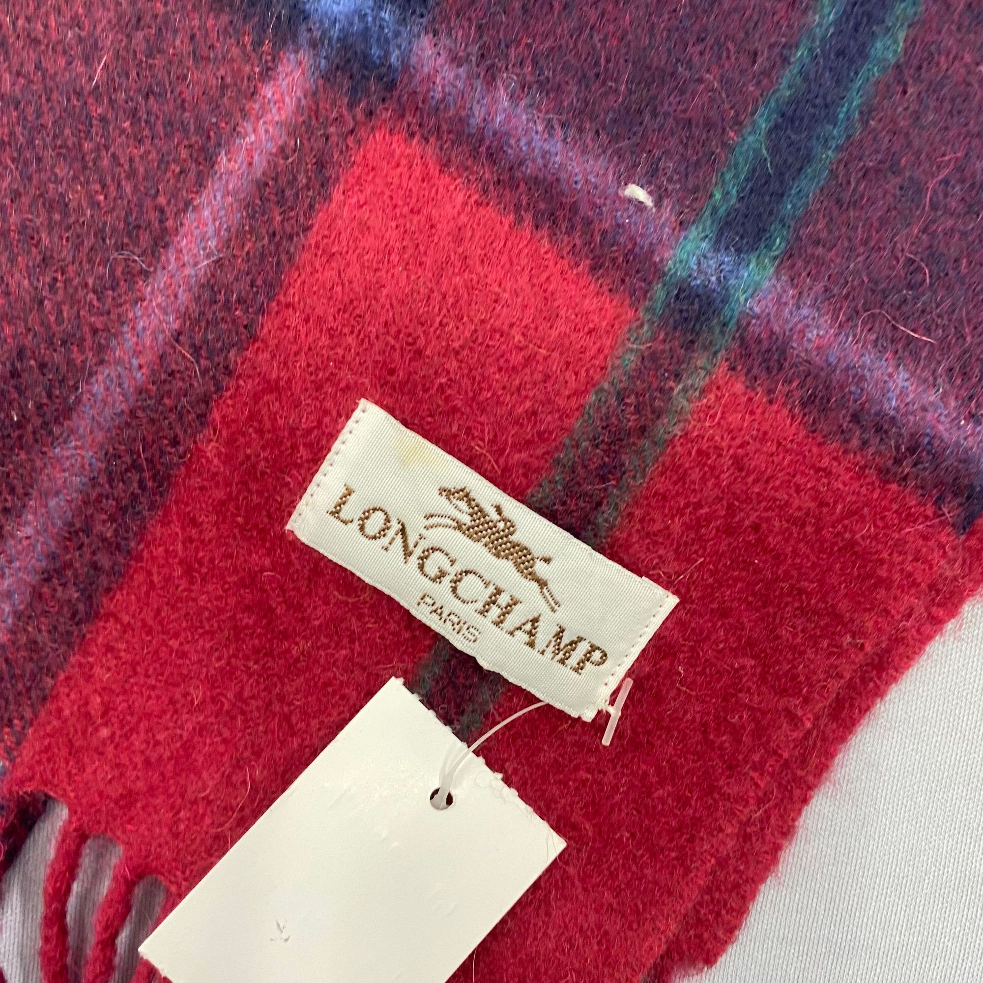 Longchamp Vintage Longchamp Scarf Muffler Wool Tartan Plaid Scarves Size ONE SIZE - 4 Thumbnail