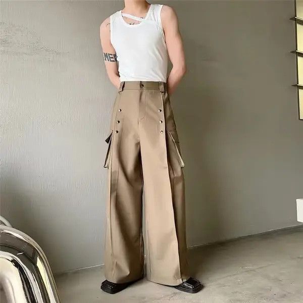 VIBE Men's Casual Wide Leg Trousers Pants Size US 34 / EU 50 - 6 Thumbnail