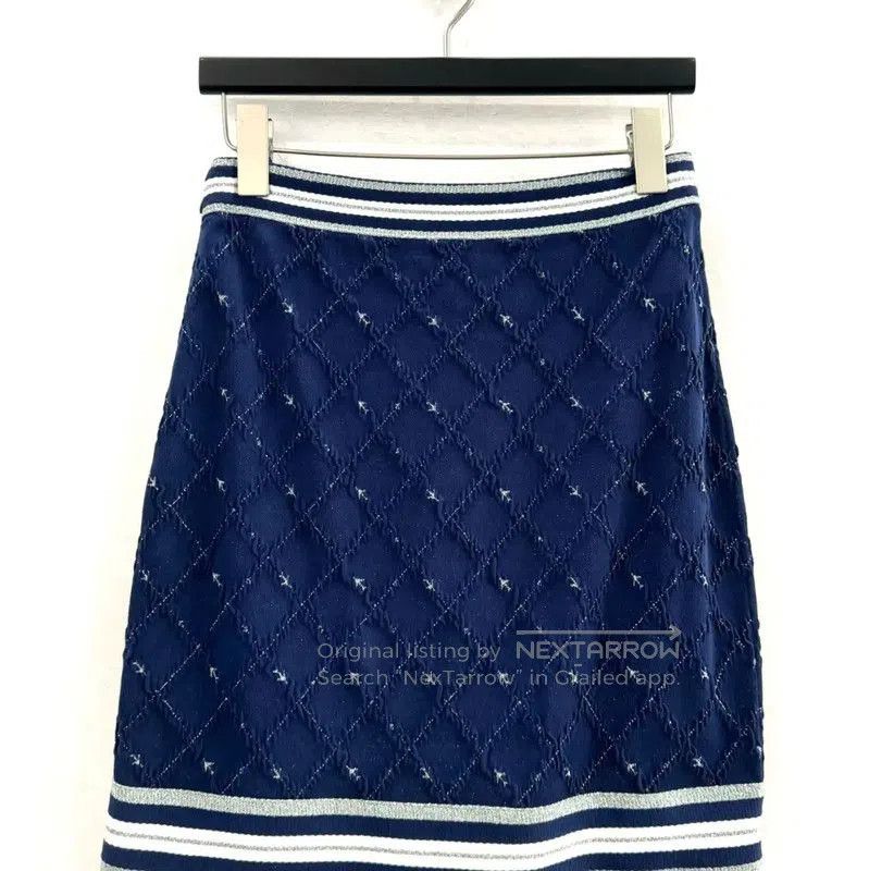Chanel Chanel Blue Cotton Women's Skirt . Size 26" / US 2 / IT 38 - 4 Thumbnail