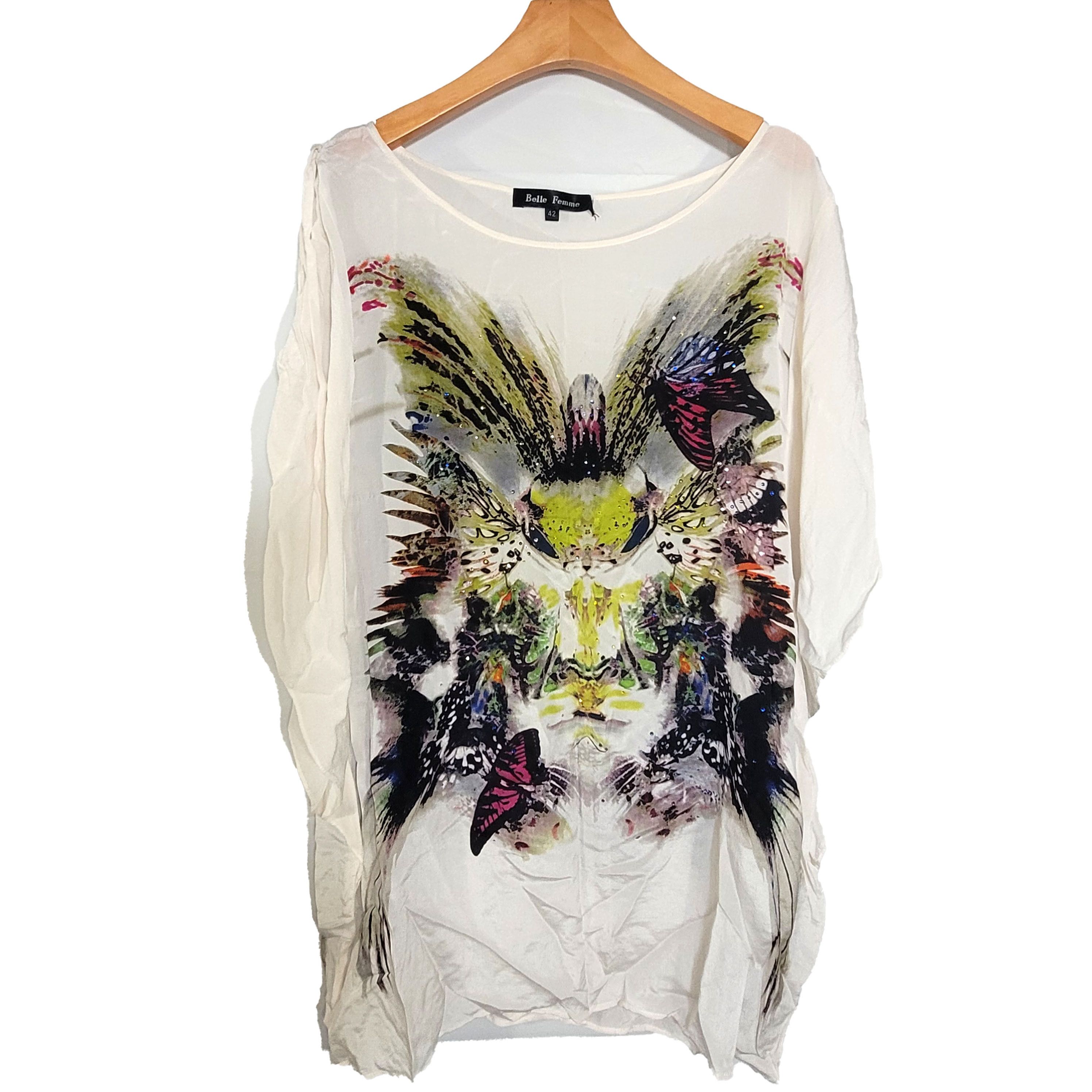 Other Women's 100% Silk Size S Short Sleeve Top Shirt SCB592 Size S / US 4 / IT 40 - 1 Thumbnail