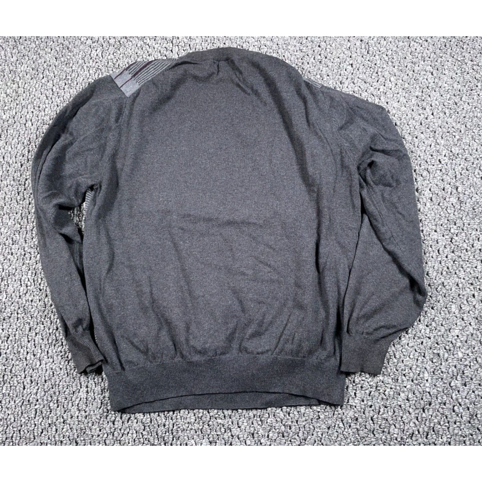 Pronto Uomo Pronto Uomo Sweater Adult XL Tall Dark Gray Cashmere Blend Check Pattern Crew Neck Lightweight Pullover Mens Size US XL / EU 56 / 4 - 2 Thumbnail