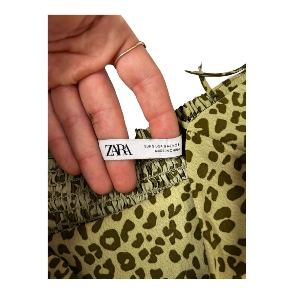 Zara Zara l Green Leopard Print Mini Dress Size Small Size S / US 4 / IT 40 - 7 Thumbnail