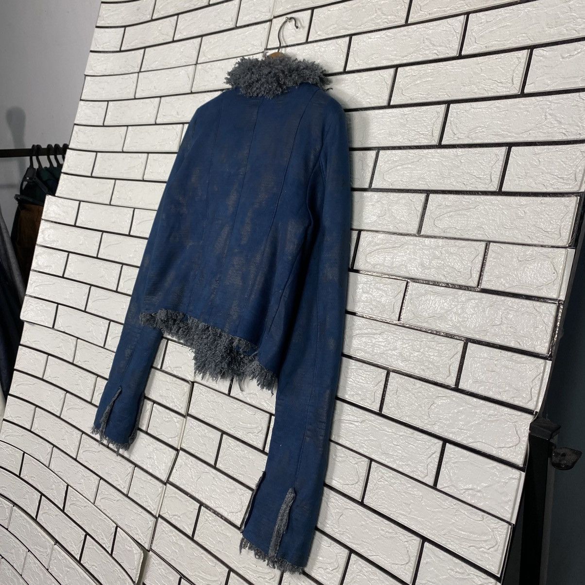 Japanese Brand Cropped Parachute Leather Jacket Spiralgirl Faux Fur Blanket Size M / US 6-8 / IT 42-44 - 11 Thumbnail