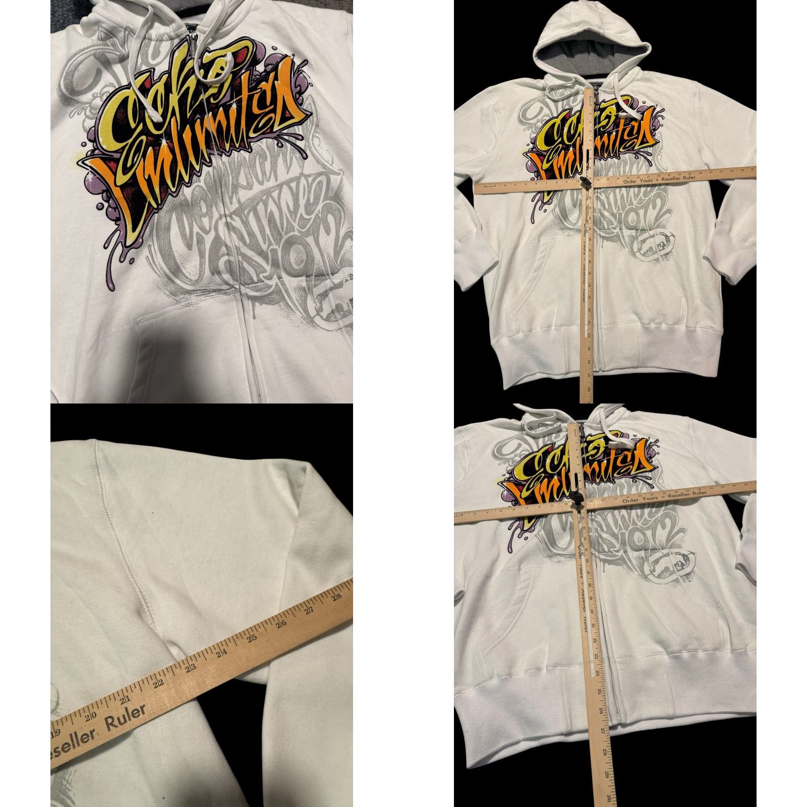 Ecko Unltd. VINTAGE Ecko Unltd Hoodie Mens Large White Graffiti Sweatshirt Grunge Y2K Skater Size US L / EU 52-54 / 3 - 9 Thumbnail