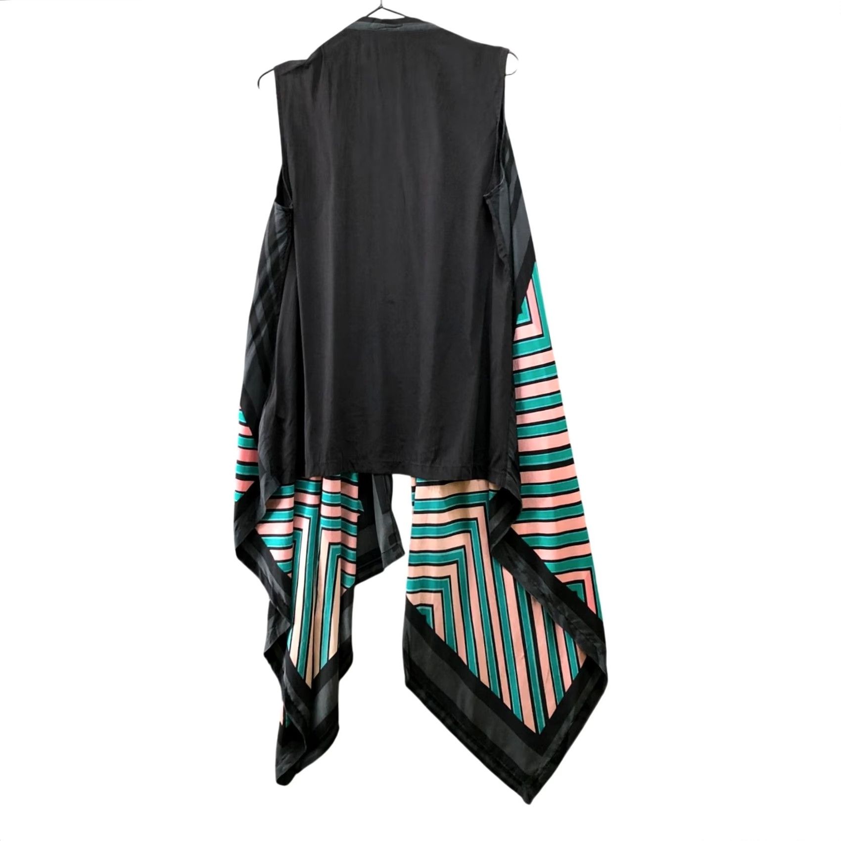 DKNY DKNY Silk Sleeveless Cardigan Womens PS Black Teal Pink Printed Waterfall Cardigan Silk Spandex Womens PS Black Teal Pink Printed Waterfall DKNY Size S / US 4 / IT 40 - 2 Thumbnail