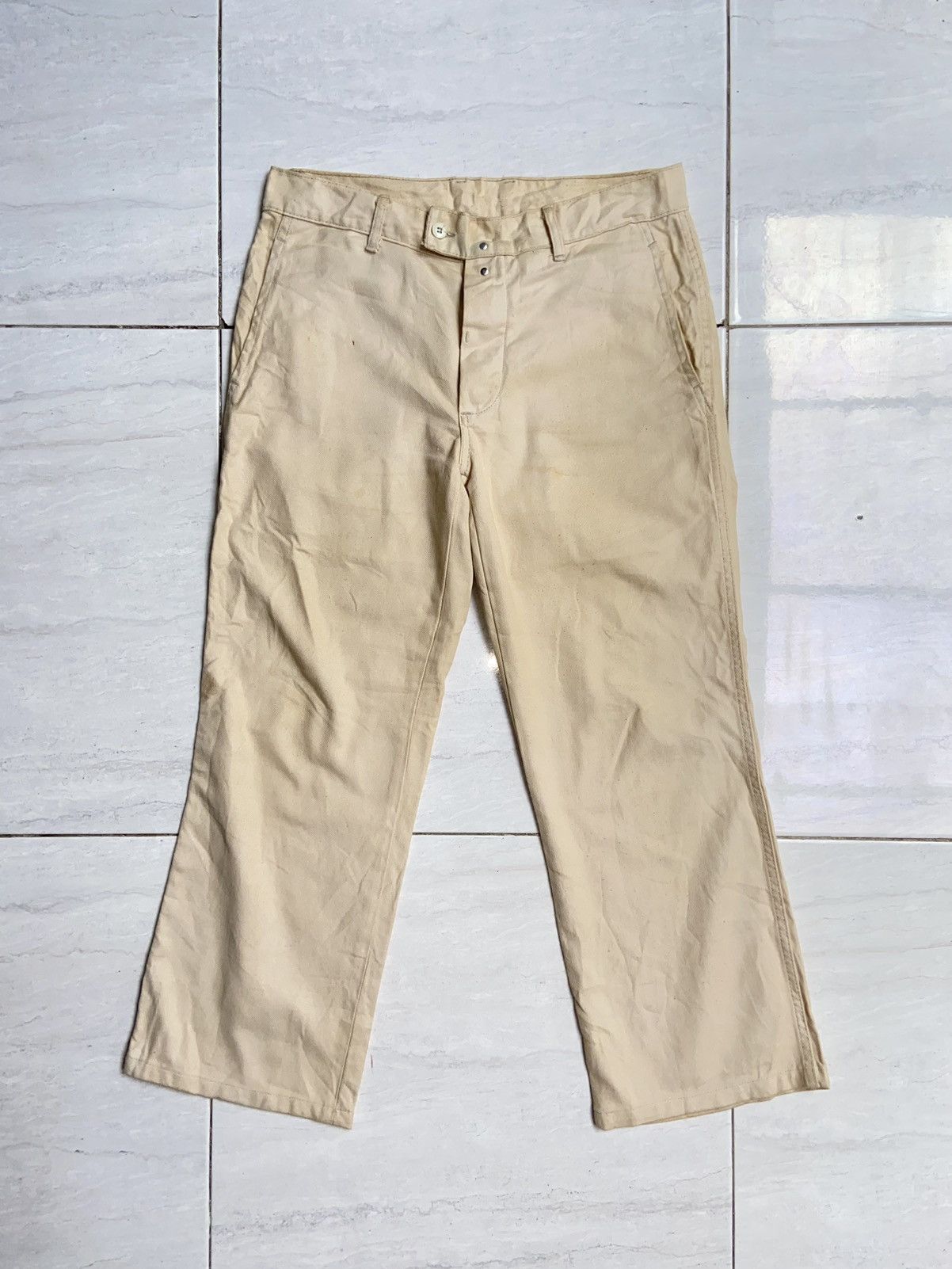 image of Issey Miyake x Zucca Travail Long Pants in Cream, Men's (Size 32)