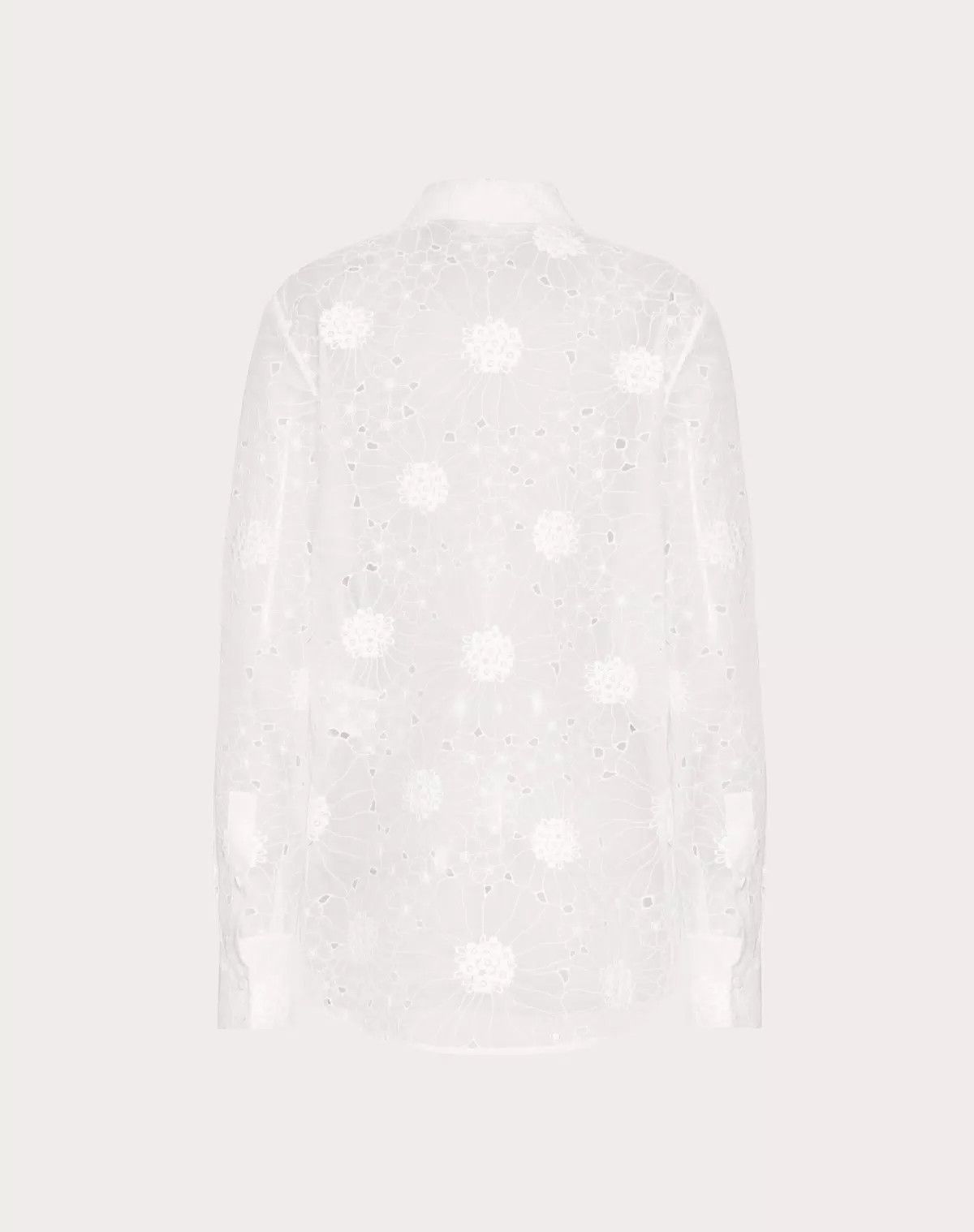 Valentino o1s1wg110426 Daisy Organdis Shirt in White Size S / US 4 / IT 40 - 2 Thumbnail