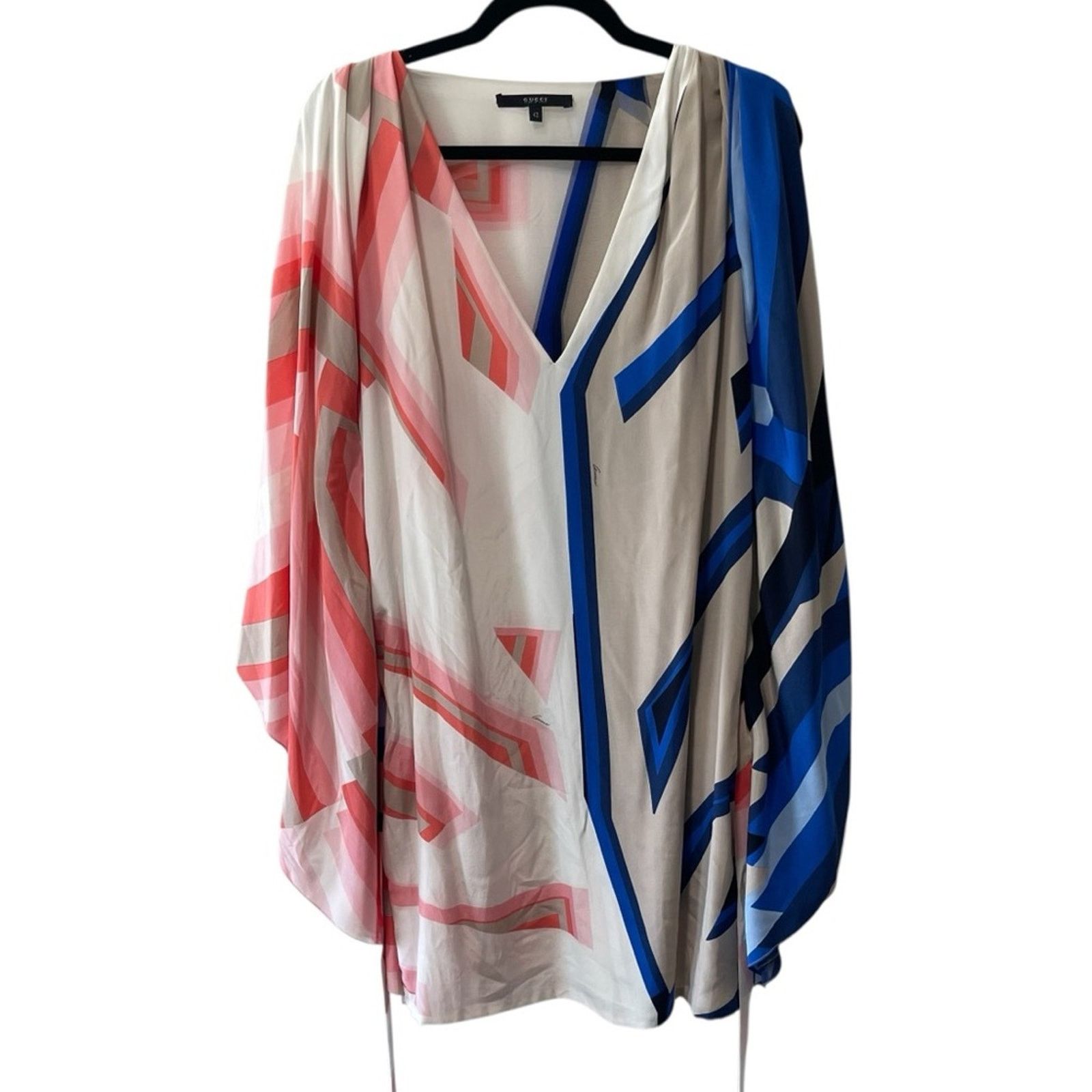 Gucci Gucci Silk V Neck Hip Length Kaftan Multicolor Size 42/6 US Size M / US 6-8 / IT 42-44 - 7 Thumbnail