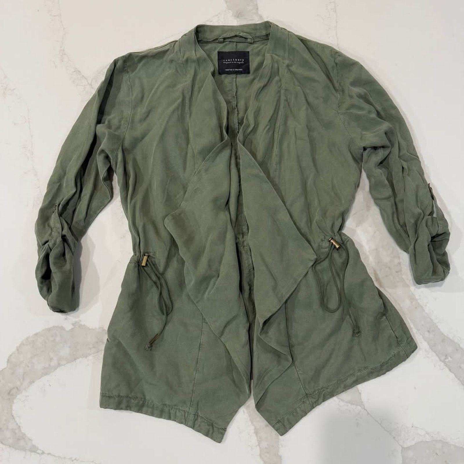 Sanctuary Sanctuary Drawcord Waist Open Front Trench Jacket Womens Med Size M / US 6-8 / IT 42-44 - 1 Thumbnail