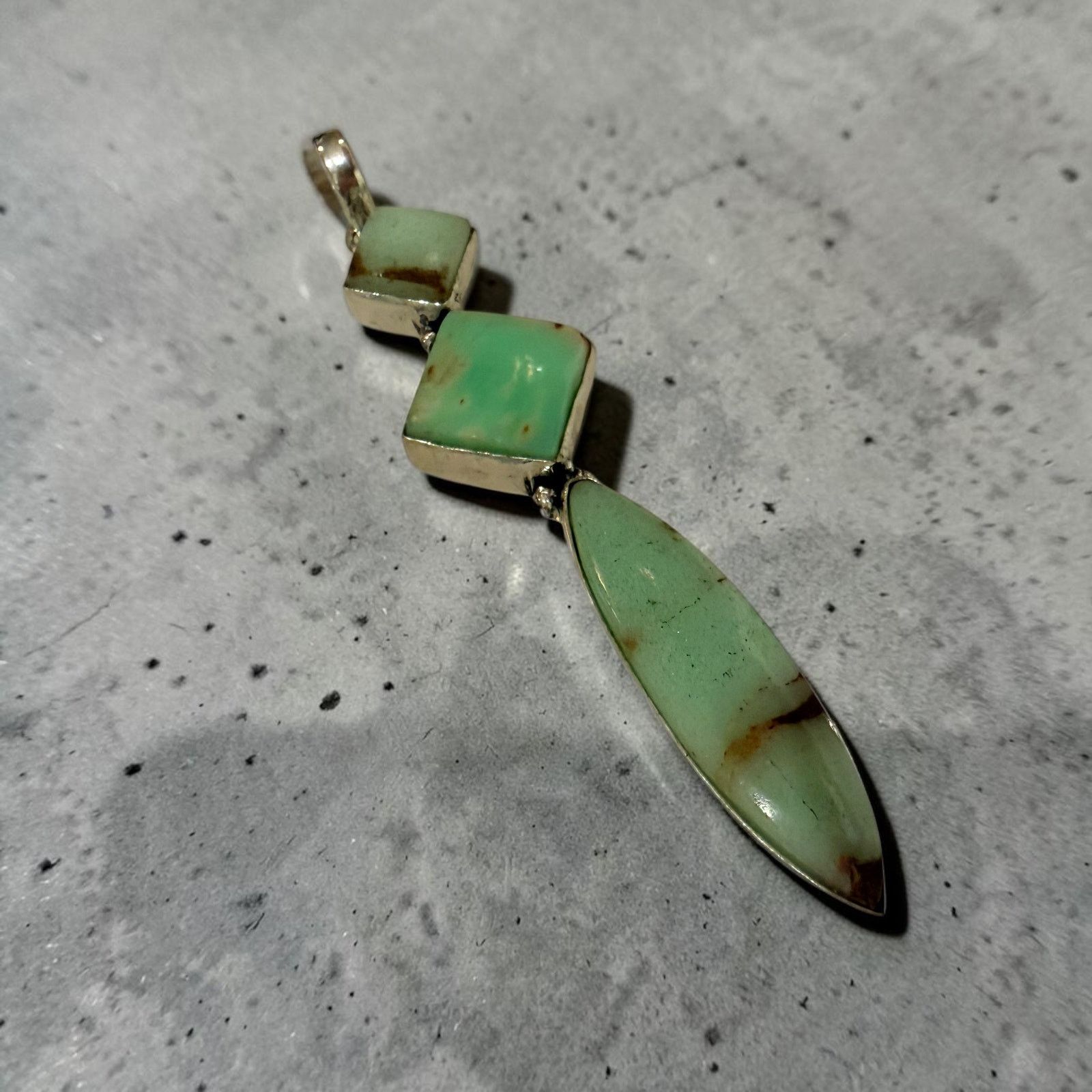 The Unbranded Brand Chrysoprase Geometric Pendant 925 Silver Overlay Size ONE SIZE - 1 Thumbnail