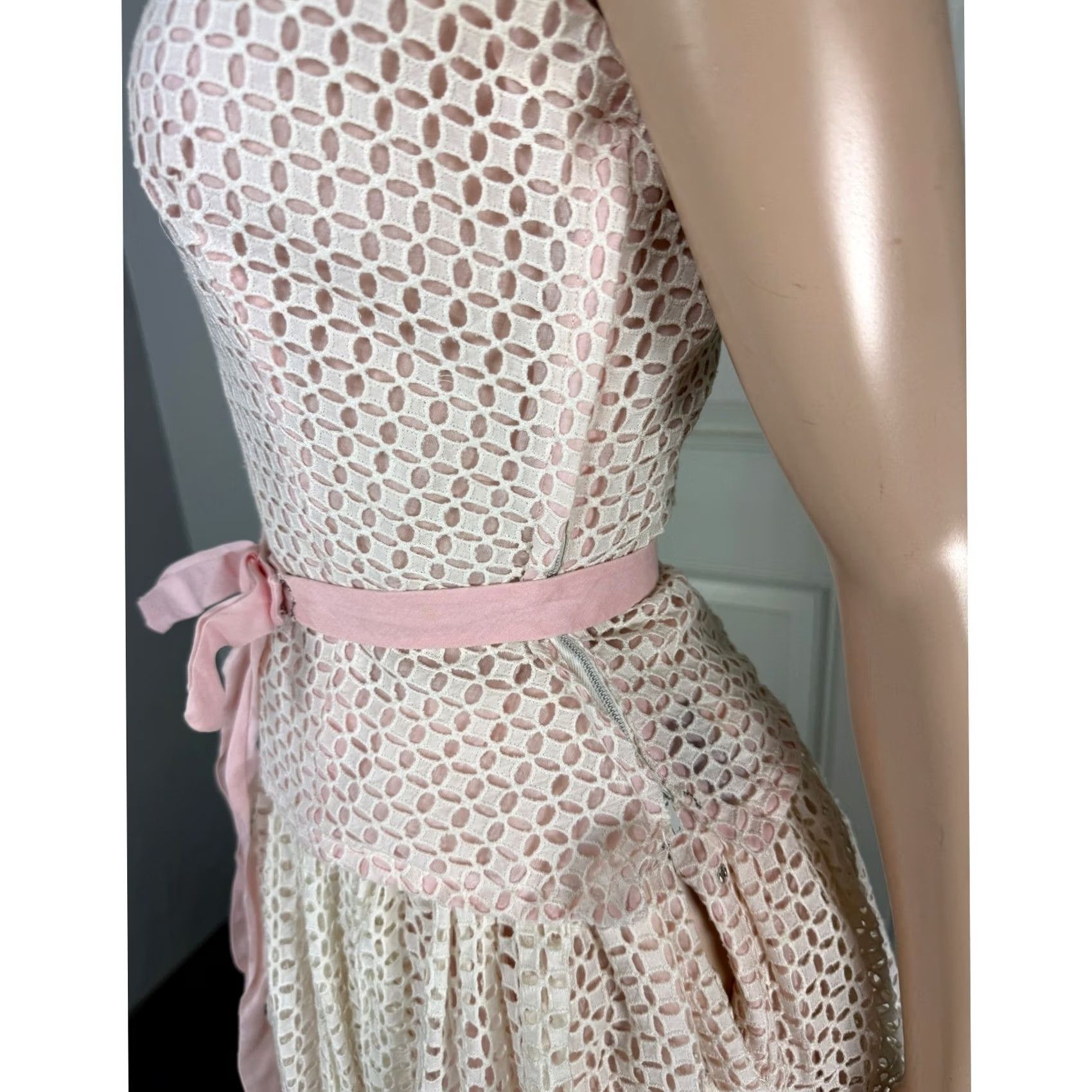 Vintage VINTAGE Lanz Cotton Dress 2 piece set Party Eyelet 50s 11 Orignal Size XXS / US 00 / IT 34 - 4 Thumbnail