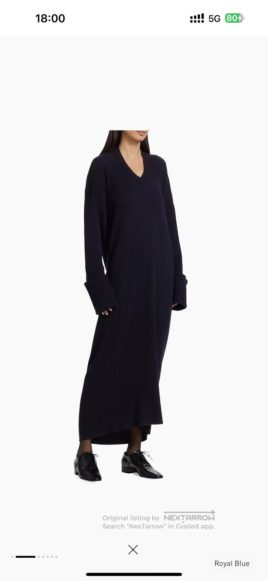 The Row The Row Navy Blue Special Cut Cotton Dress| Size XS / US 0-2 / IT 36-38 - 7 Thumbnail