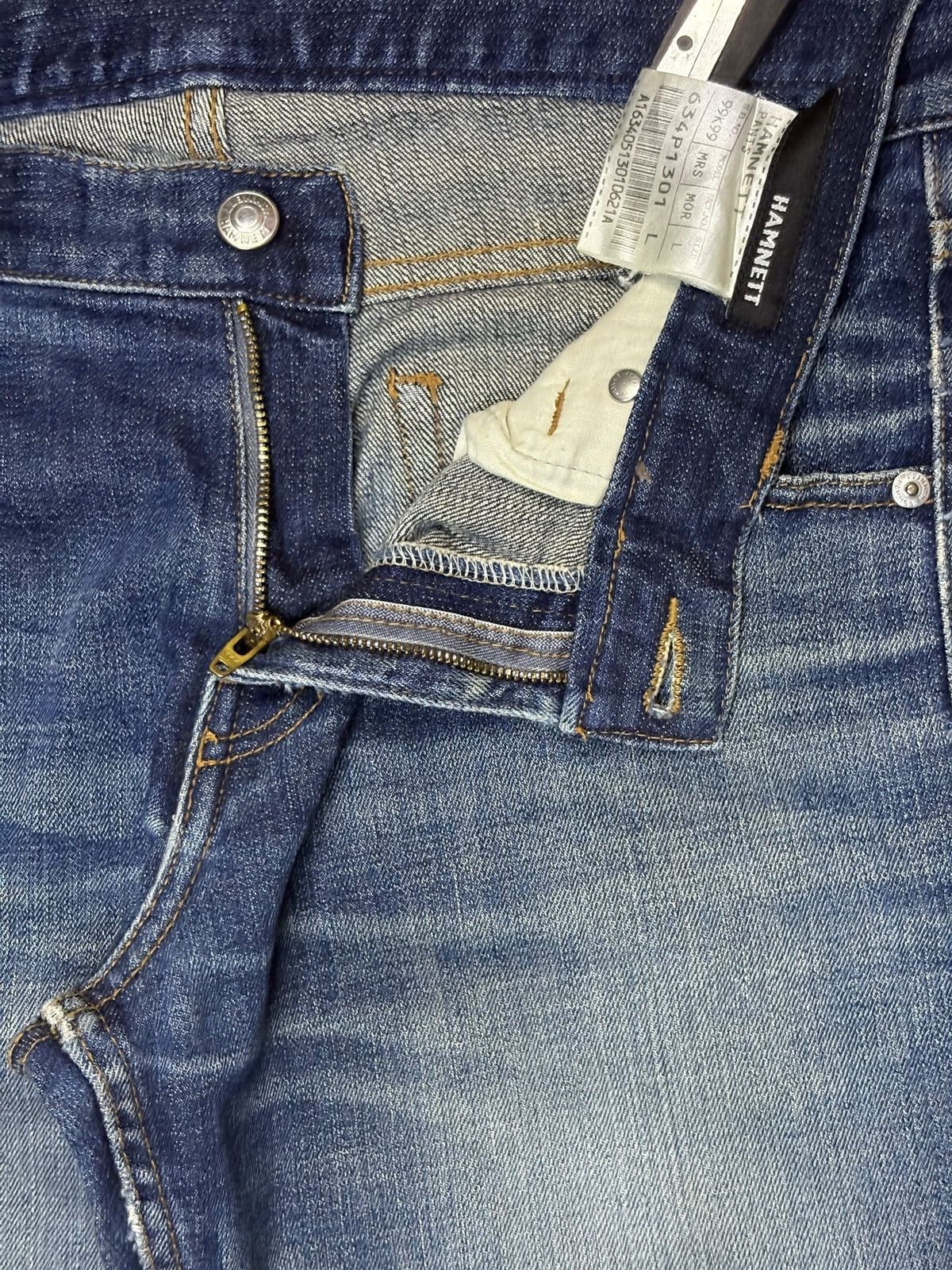 Katharine Hamnett London Vintage Hamnett Faded Blue Wash Distressed Slim Jeans Size US 32 / EU 48 - 9 Thumbnail