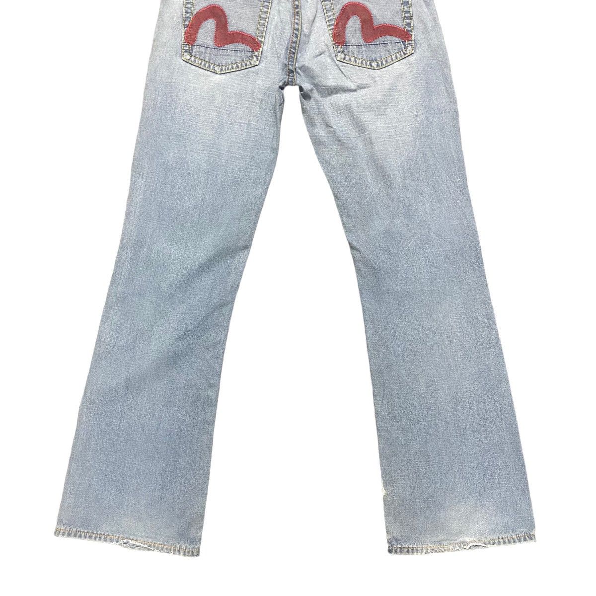 Evisu Evisu Light Denim Flare Jeans Thrashed Size 30" / US 8 / IT 44 - 12 Thumbnail