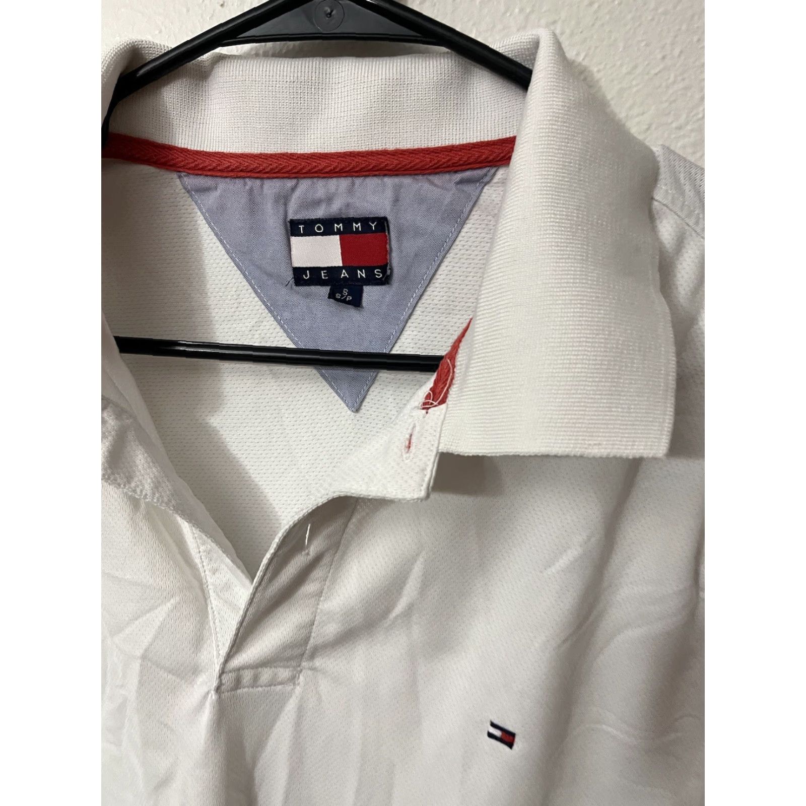 Vintage Tommy Jeans Polo Shirt Mens S Vintage 90s Hilfiger Small Polyester White Jersey Brand Size US S / EU 44-46 / 1 - 3 Thumbnail