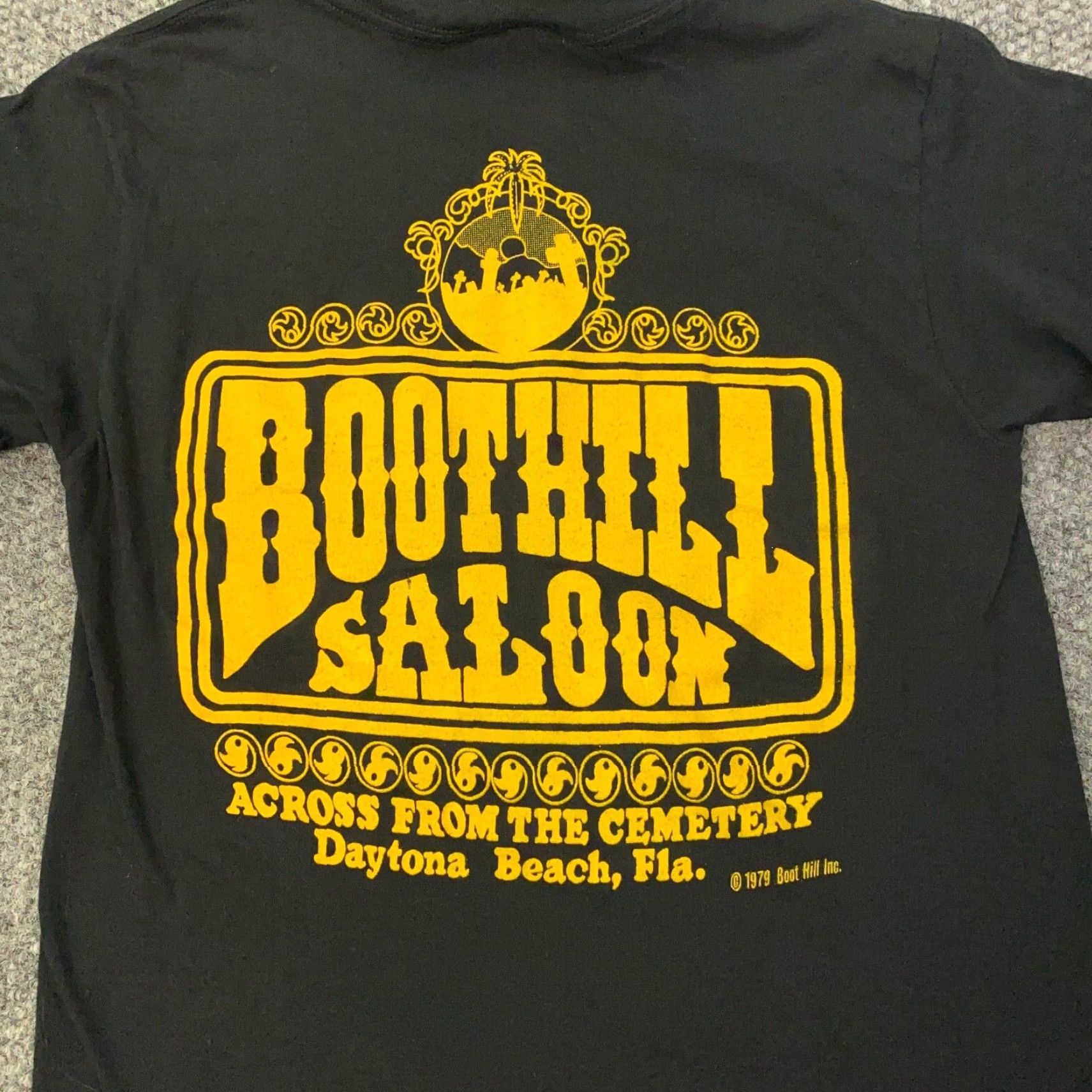 Anvil Vtg Boothill Saloon Mens Shirt M Black Anvil Cotton Polyester Jersey Short Sleeve Crew Neck 70s 80s Motorcycle USA Shirt Mens Size US M / EU 48-50 / 2 - 4 Thumbnail