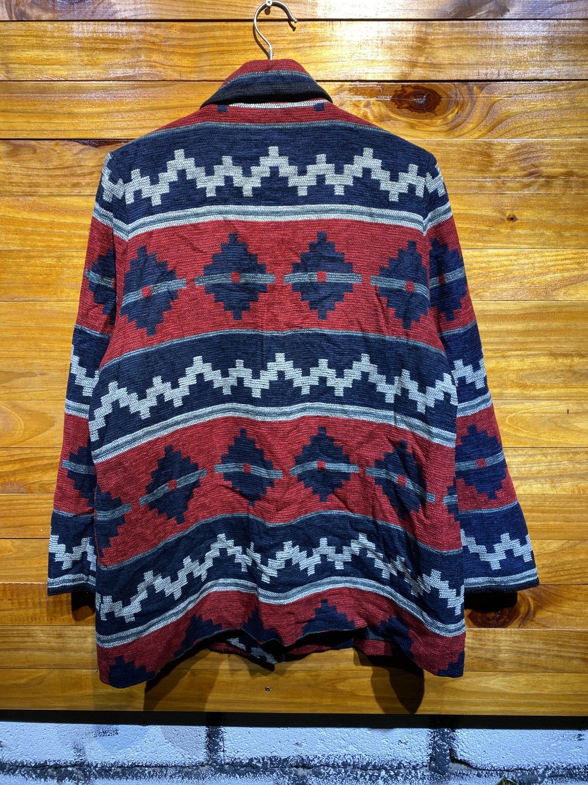 Japanese Brand Vintage GAMZA Southwestern Knit Jacket Geometric Pattern Size M / US 6-8 / IT 42-44 - 7 Thumbnail