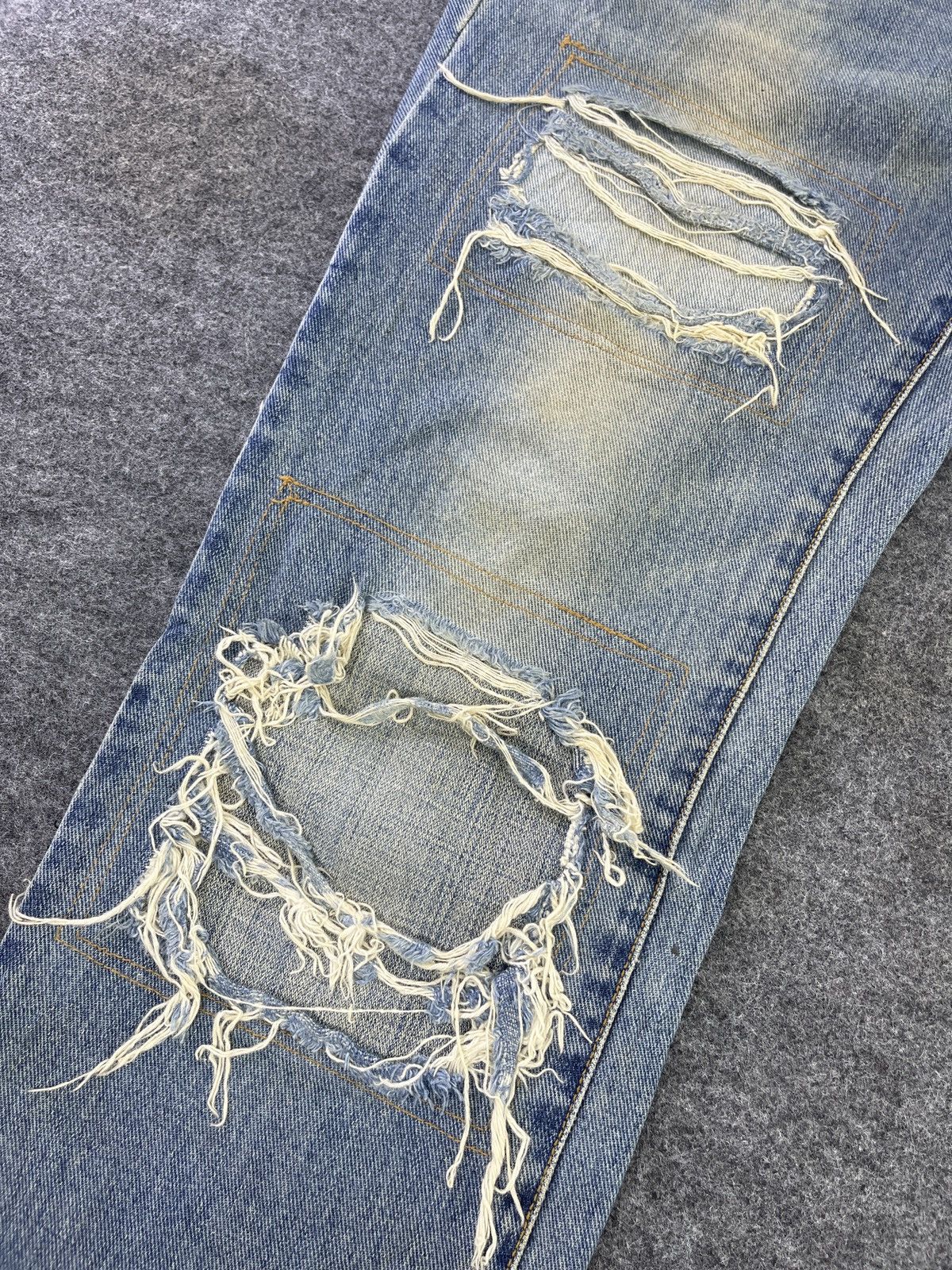 Japanese Brand Hard Edge Patchwork Jeans - J965 Size 30" / US 8 / IT 44 - 6 Thumbnail