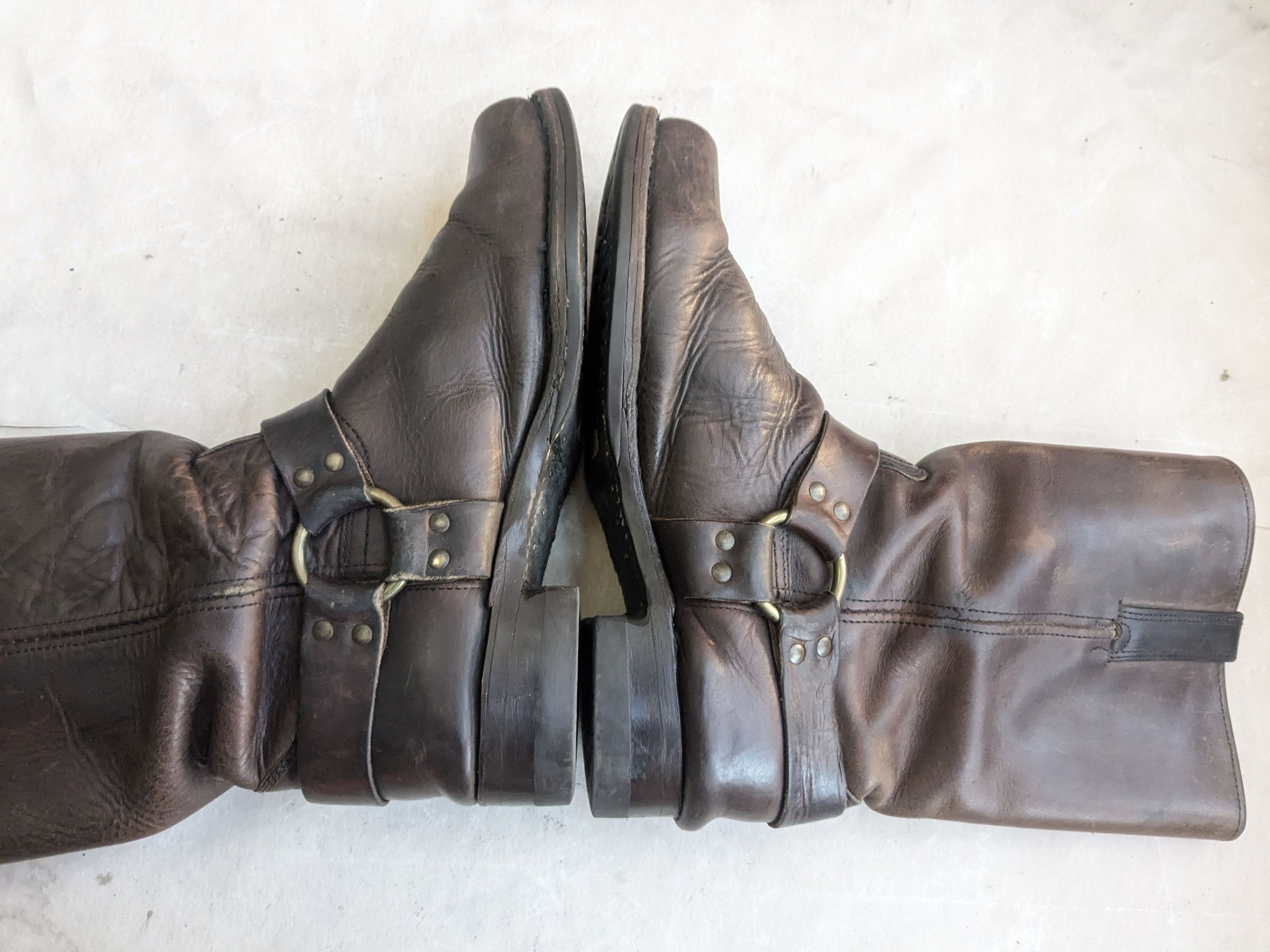Frye Frye Harness Boots Brown 11.5 M Leather Buckle Size US 11.5 / EU 44-45 - 8 Thumbnail