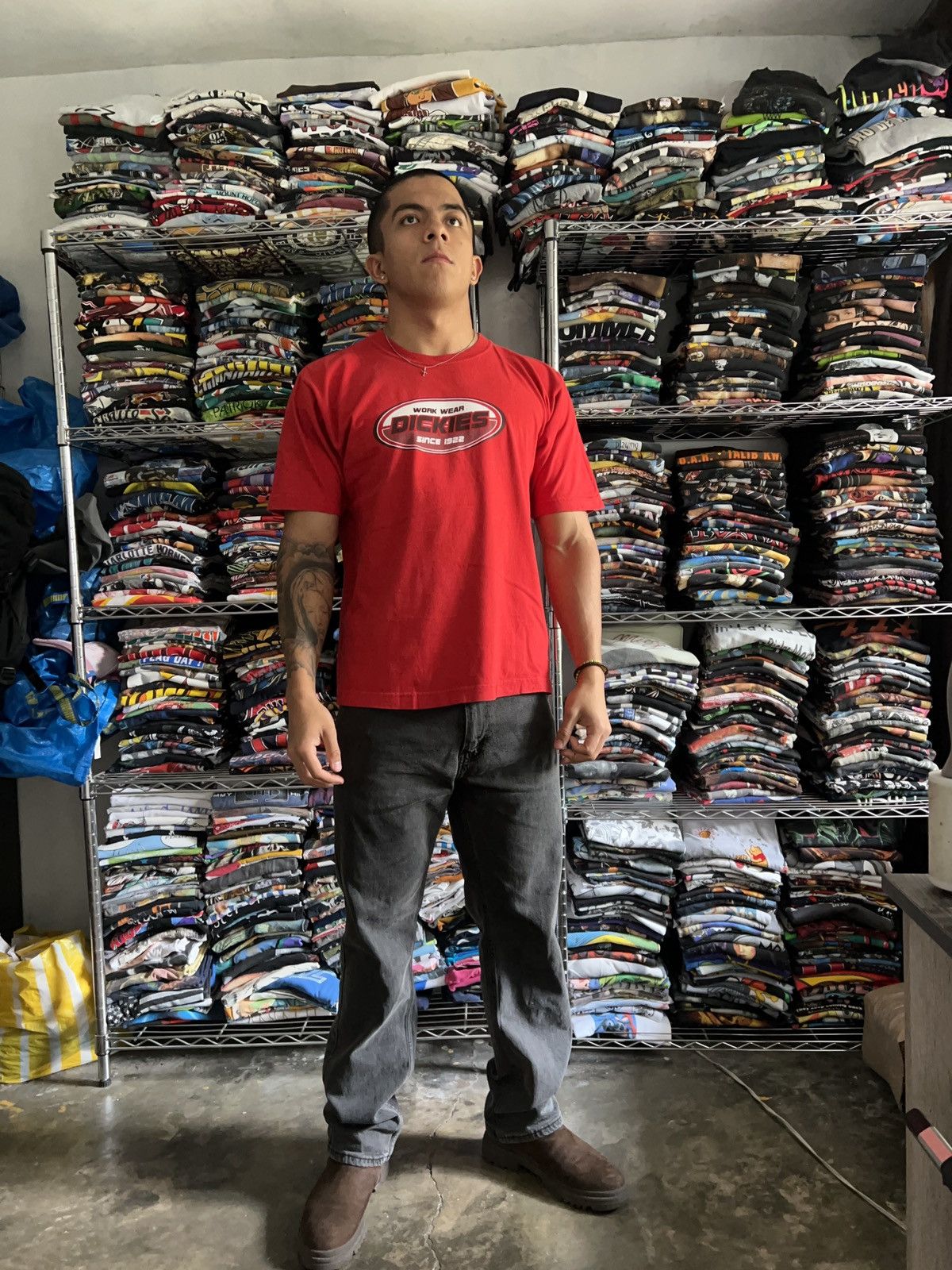 Vintage Dickies Work Wear Logo Tee Shirt Size US M / EU 48-50 / 2 - 2 Thumbnail