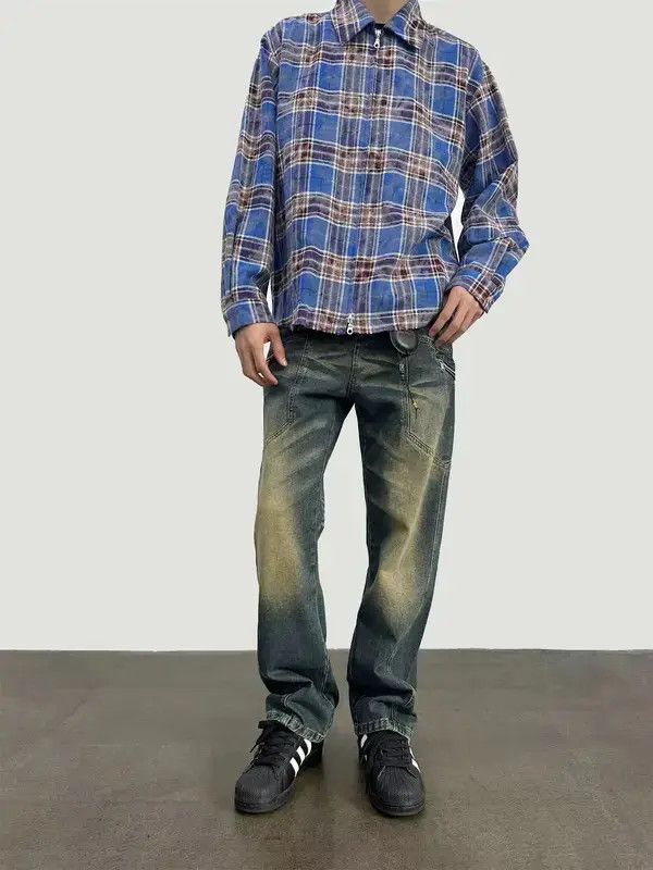 Japanese Brand VIBE Retro washed distressed corrugated jeans Size US 32 / EU 48 - 8 Thumbnail