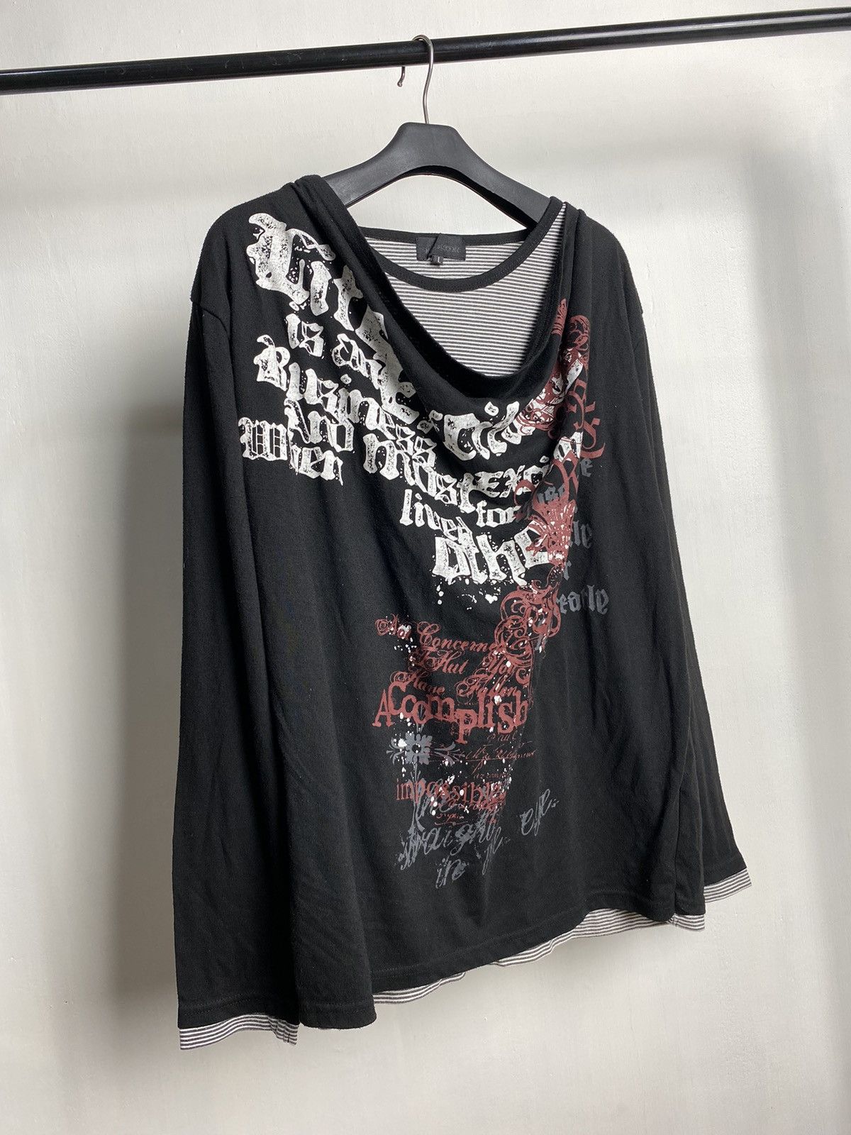 If Six Was Nine × Japanese Brand × Le Grande Bleu (L.G.B.) Not Alone Poem Double Layer Gothic Longsleeve Size US M / EU 48-50 / 2 - 2 Thumbnail