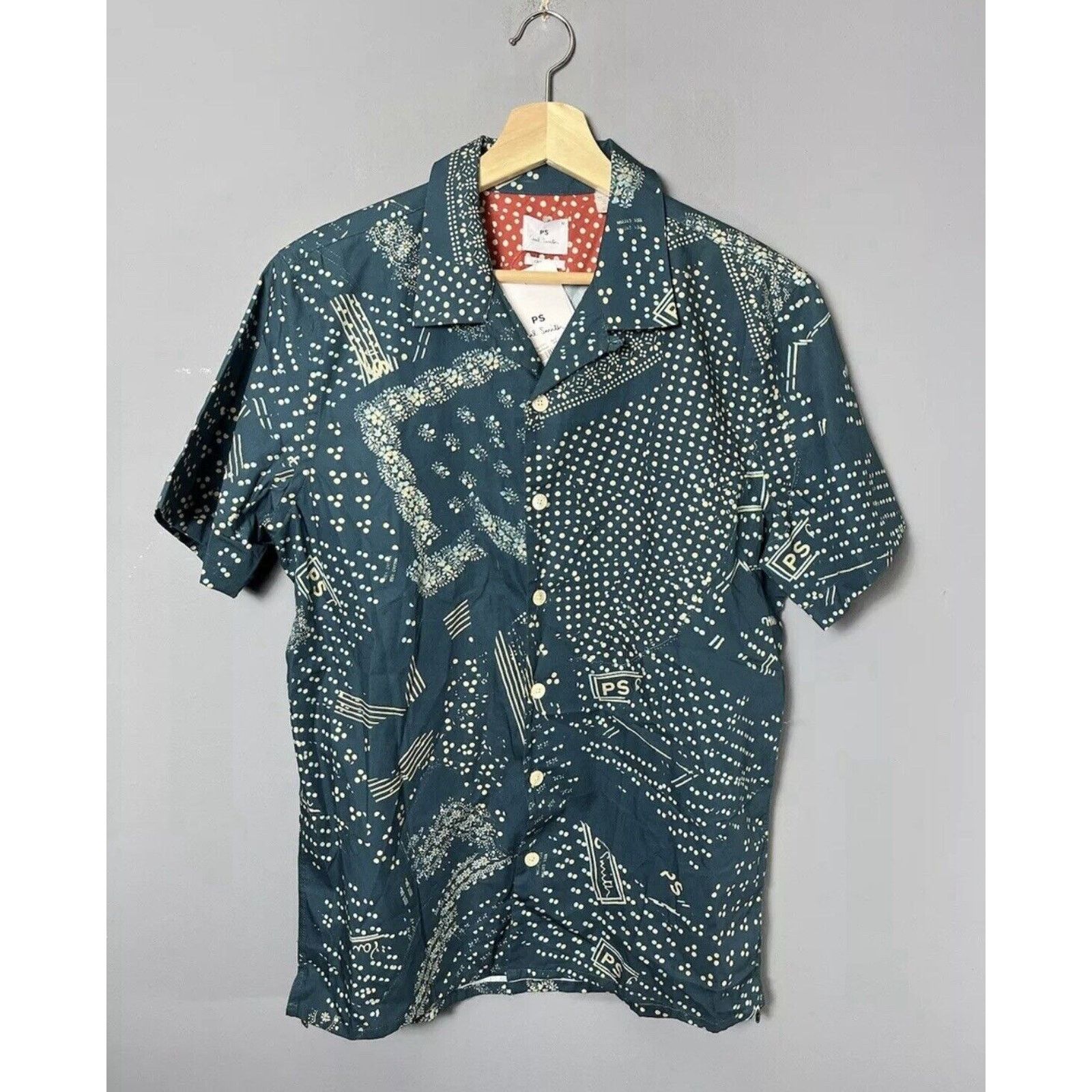 Paul Smith NWT $175 PAUL SMITH Shirt Teal Casual Resort Short Sleeve Size US M / EU 48-50 / 2 - 2 Thumbnail