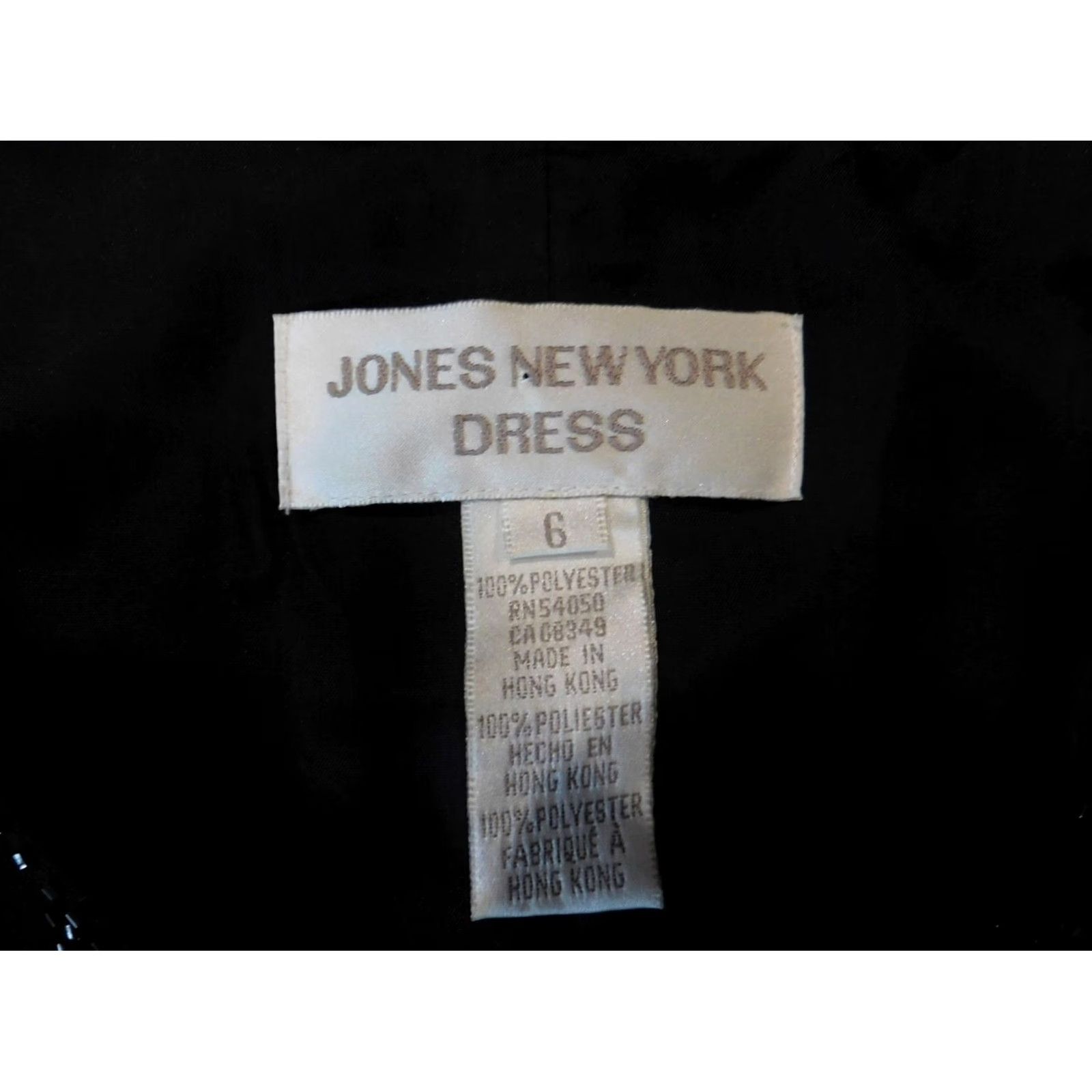 Jones New York Jones New York top Blouse Womens Regular Size 6 Black V-Neck Cap Sleeve Pullover Ruffle Polyester Rayon Fine Knit Size M / US 6-8 / IT 42-44 - 4 Thumbnail
