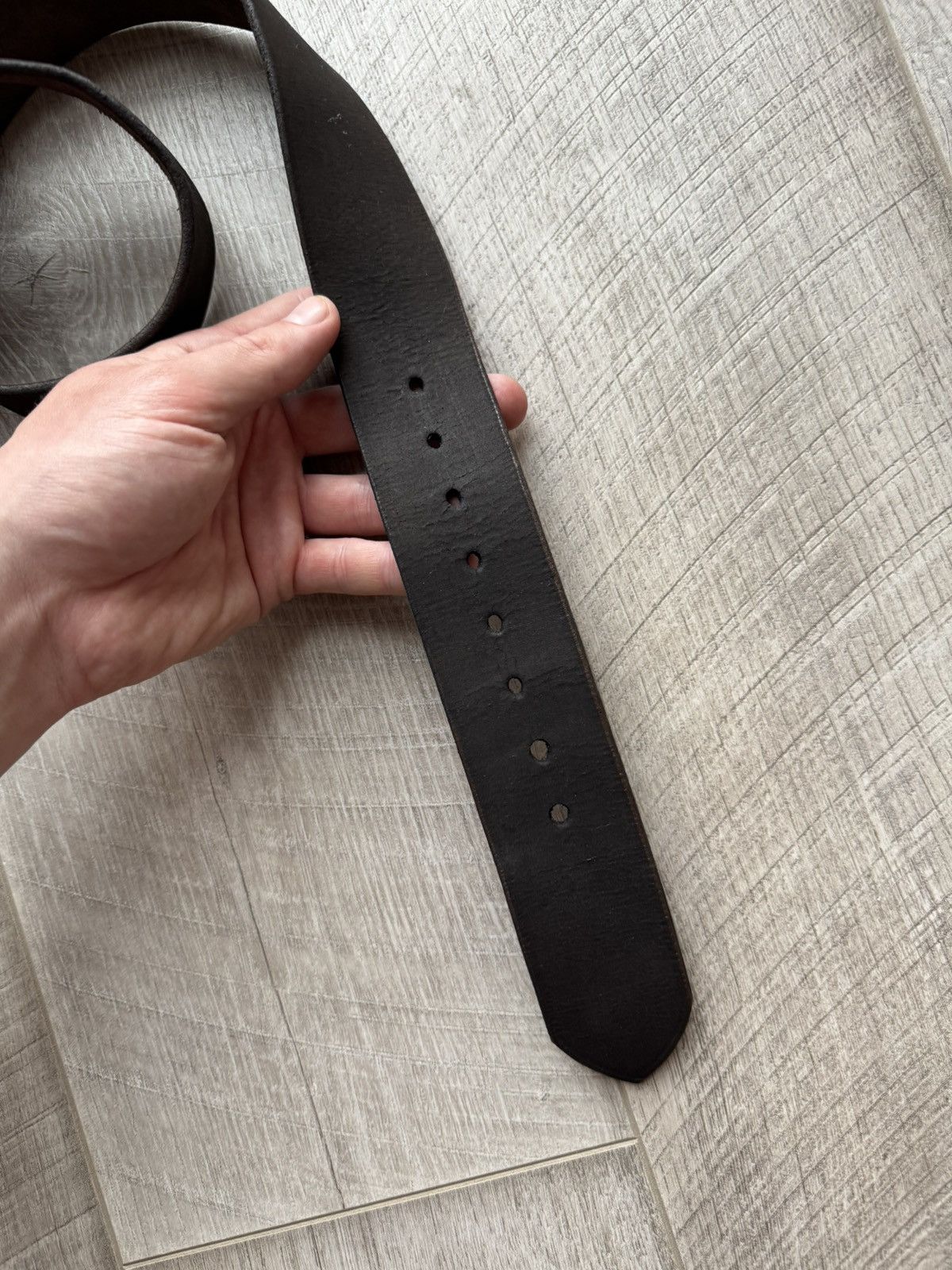 Paul Smith Paul Smith England Leather Belt Designer Buckle Burnt Effect Size ONE SIZE - 5 Thumbnail