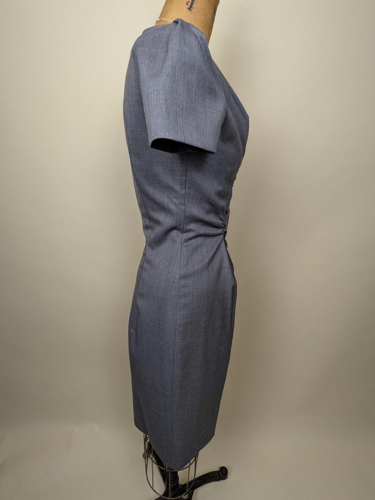 Moschino y2k moschino grey wool gathered dress Size S / US 4 / IT 40 - 6 Thumbnail