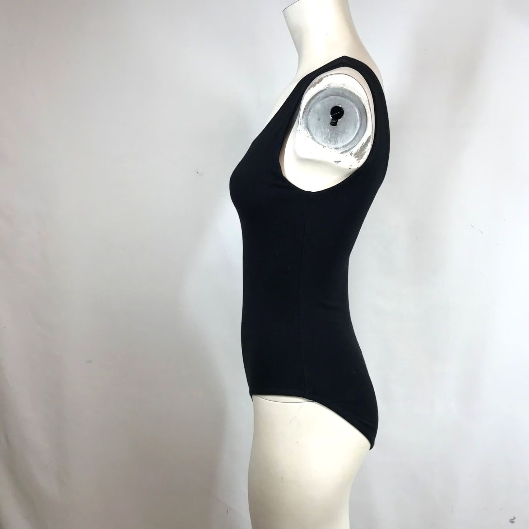 Vintage Pact Bodysuit Sleeveless Scoop Neck Black L Women Size L / US 10 / IT 46 - 6 Thumbnail