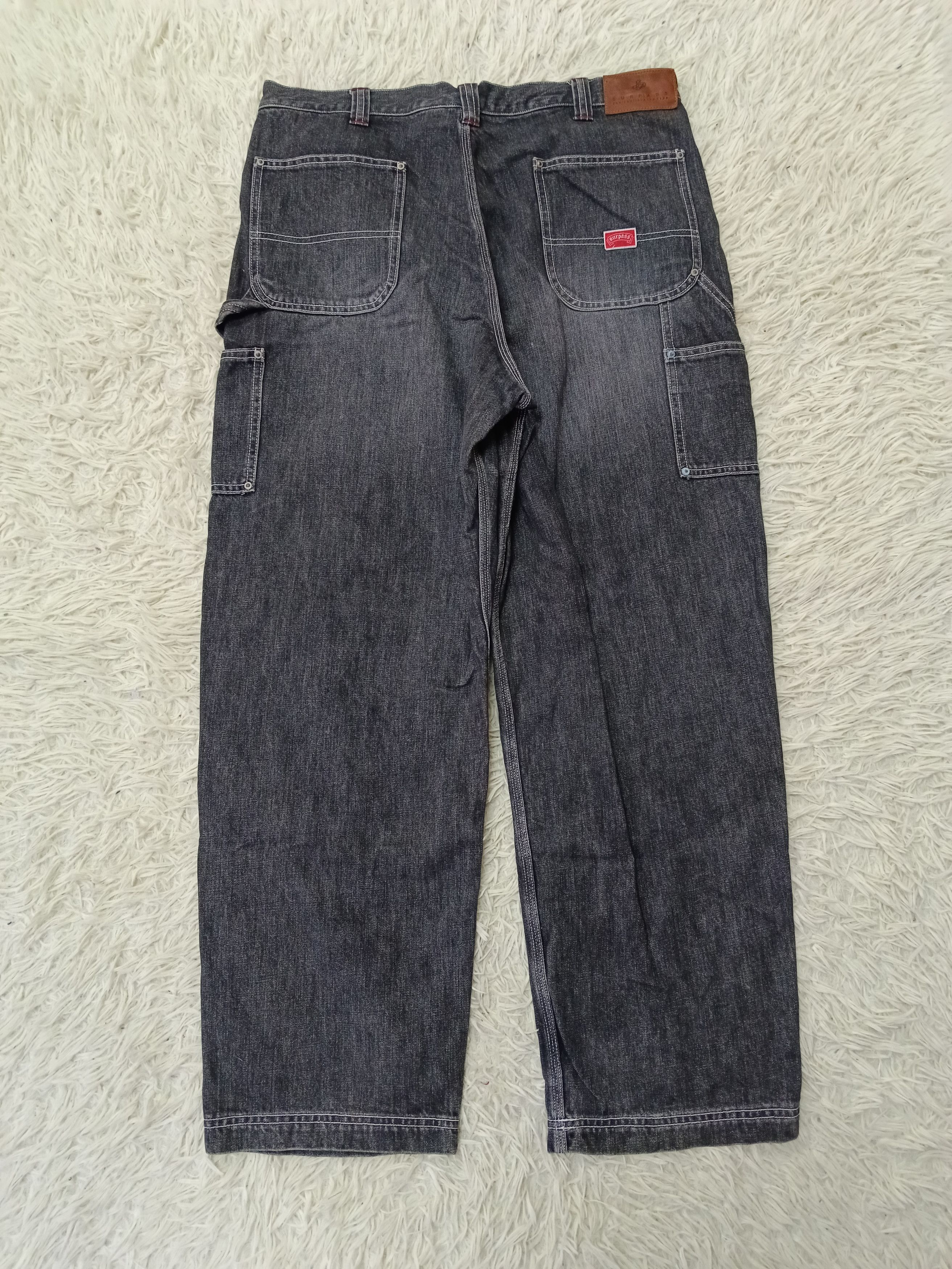 Japanese Brand DISTRESSED WIDE PANTS SURPASS DOUBLE KNEE CARPENTER DENIM Size US 37 - 3 Thumbnail