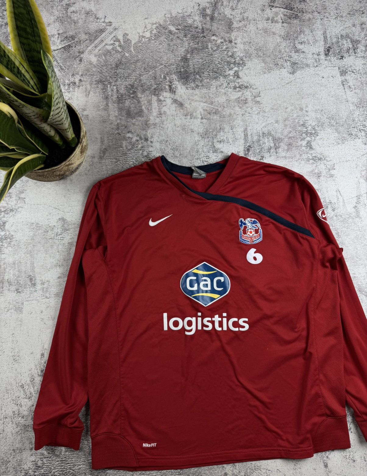 Nike #6 Crystal Palace FC Player Issue LongSleeve Nike Soccer Football Jersey T Shirt Size US XL / EU 56 / 4 - 4 Thumbnail